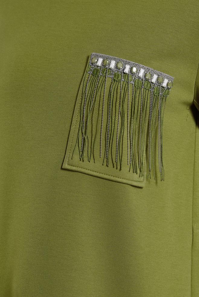 Tesettür giyim YEŞİL GARNİLİ EŞOFMAN TUNİK 45153 - ALVİNA