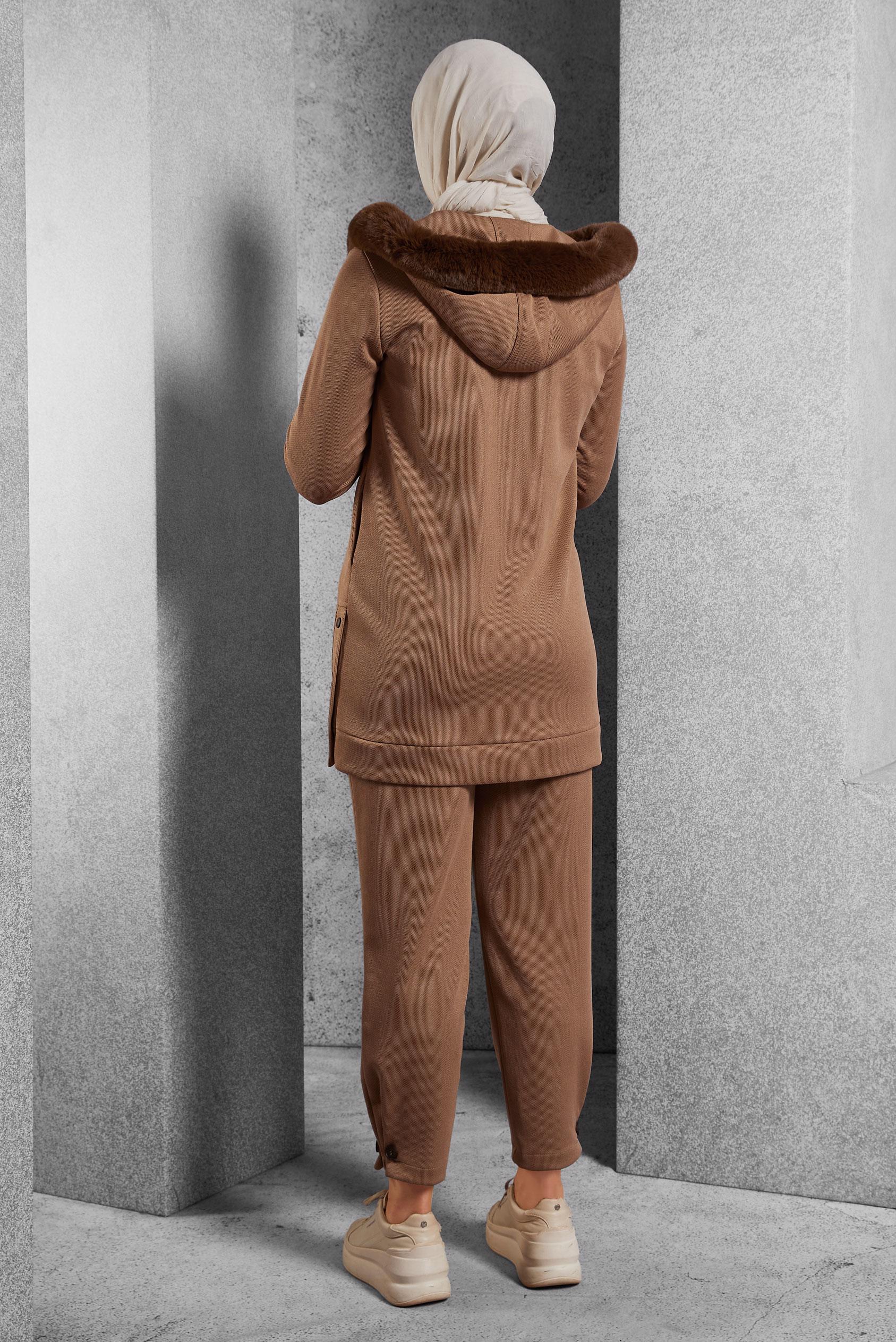 Vêtements hijab BRUN ENSEMBLE SURVÊTEMENT AVEC PANTALON 45179