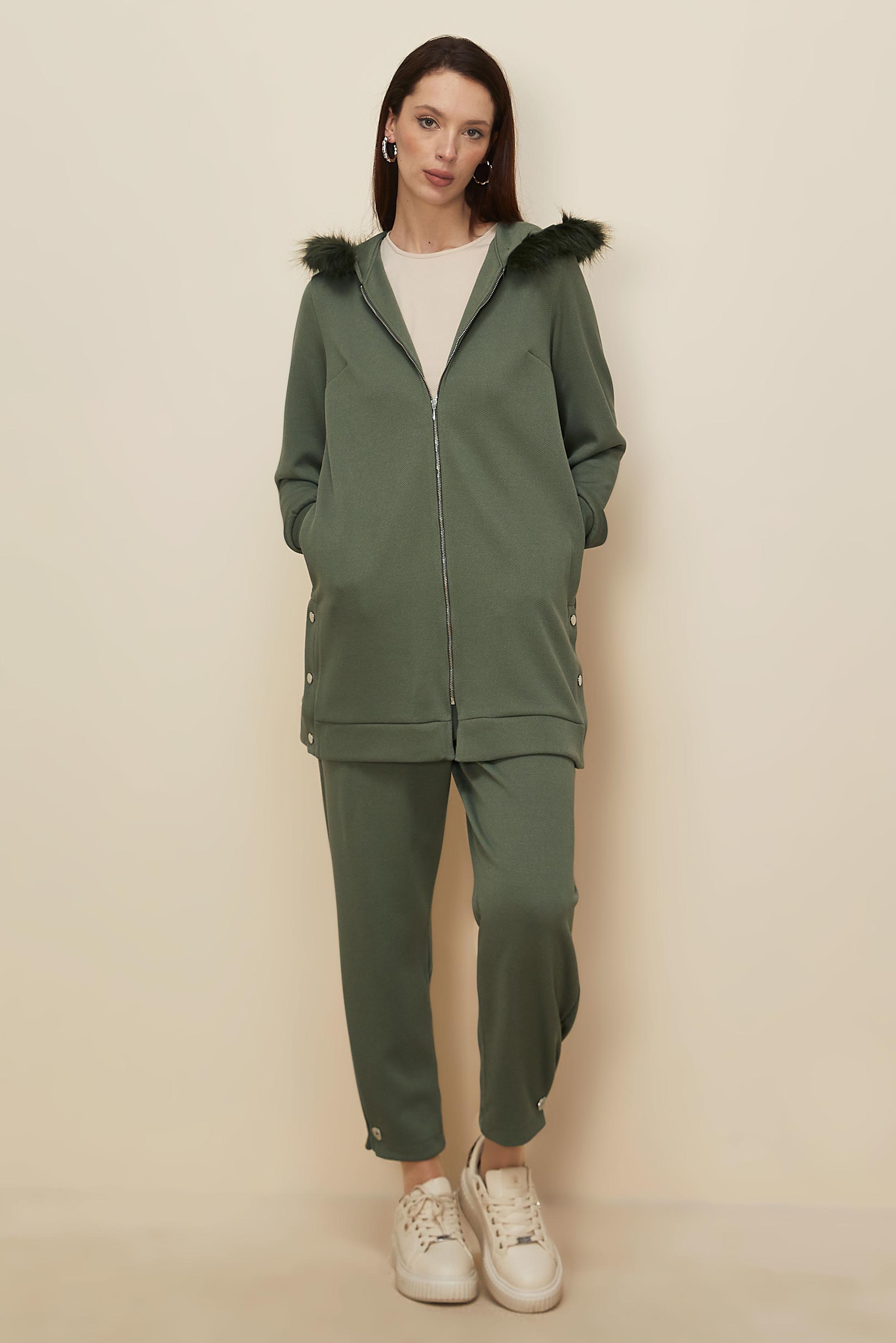 Tesettür giyim HAKİ PANTOLONLU EŞOFMAN TAKIM 45179