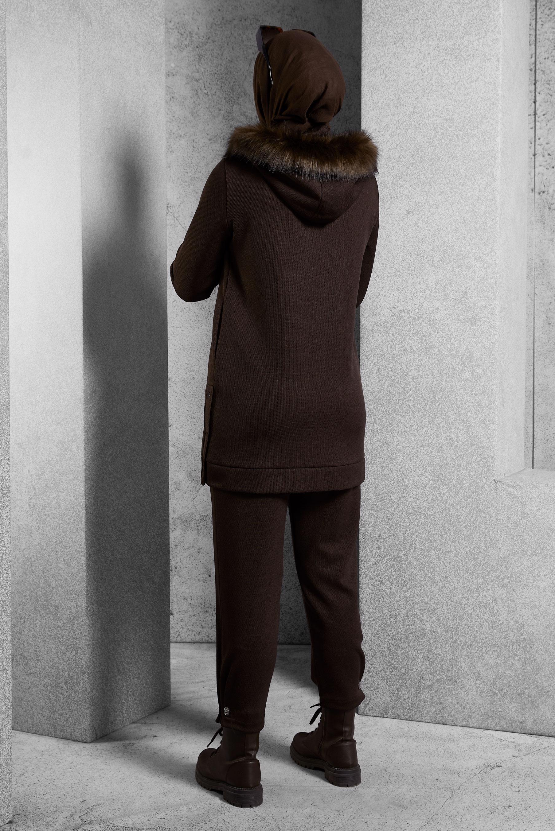 Vêtements hijab BRUN ENSEMBLE SURVÊTEMENT AVEC PANTALON 45179