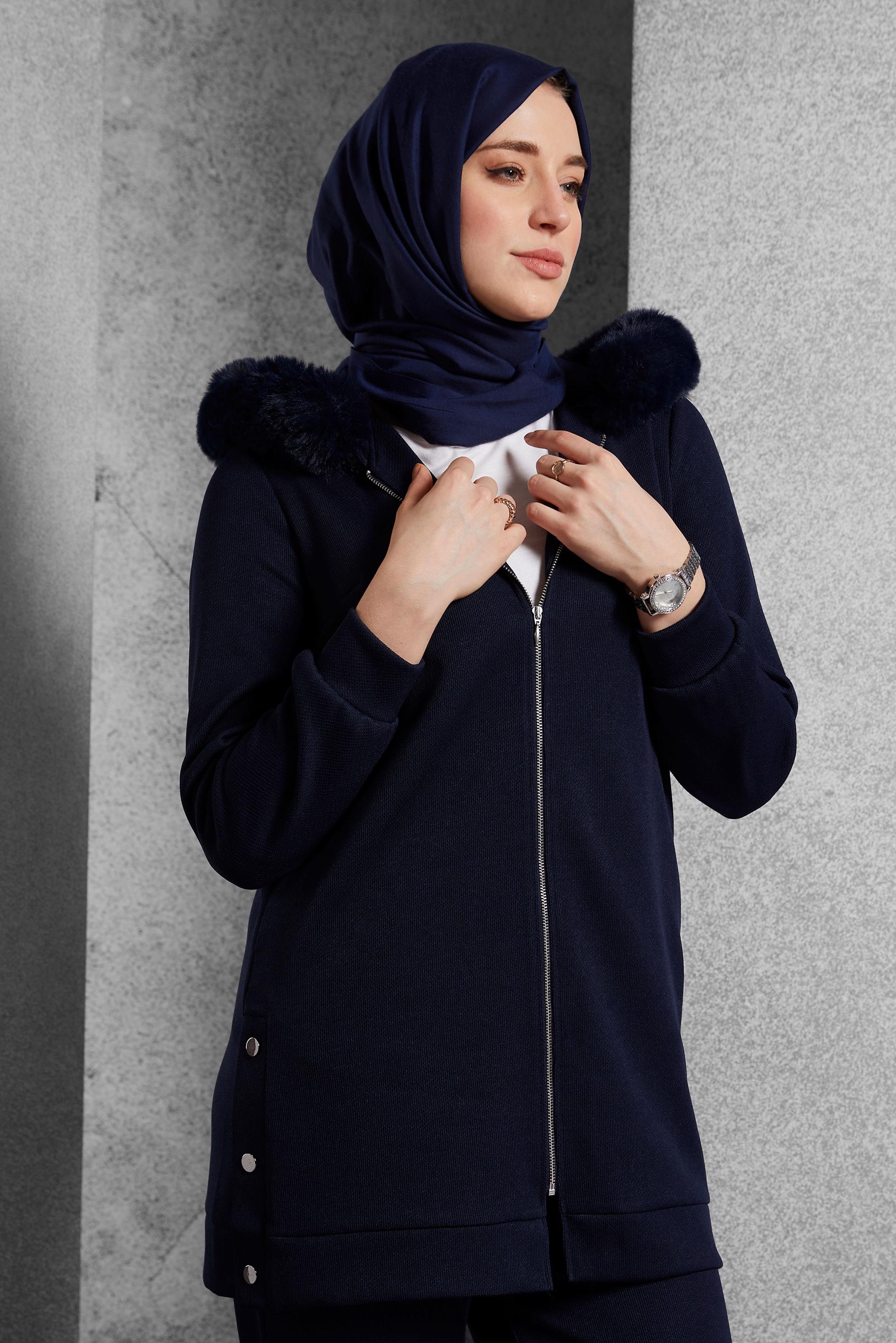 Vêtements hijab BLEU MARINE ENSEMBLE SURVÊTEMENT AVEC PANTALON 45179