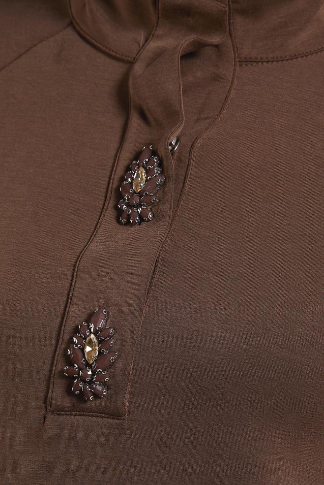 Hijab clothing BROWN TRACKSUIT SET WITH PANTS 45180 - ALVİNA