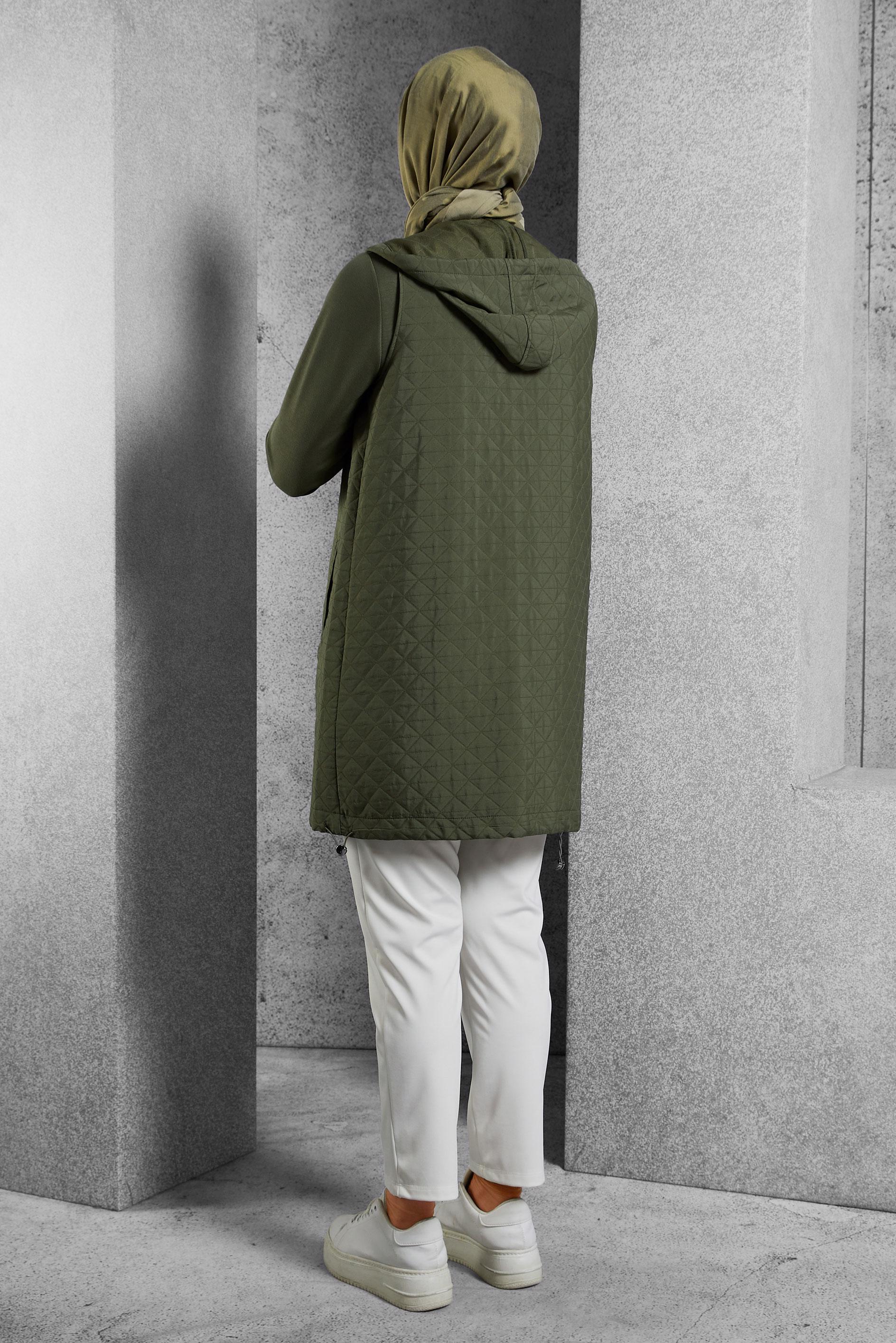Hijab clothing KHAKI TRACKSUIT TUNIC WITH VEST 45202