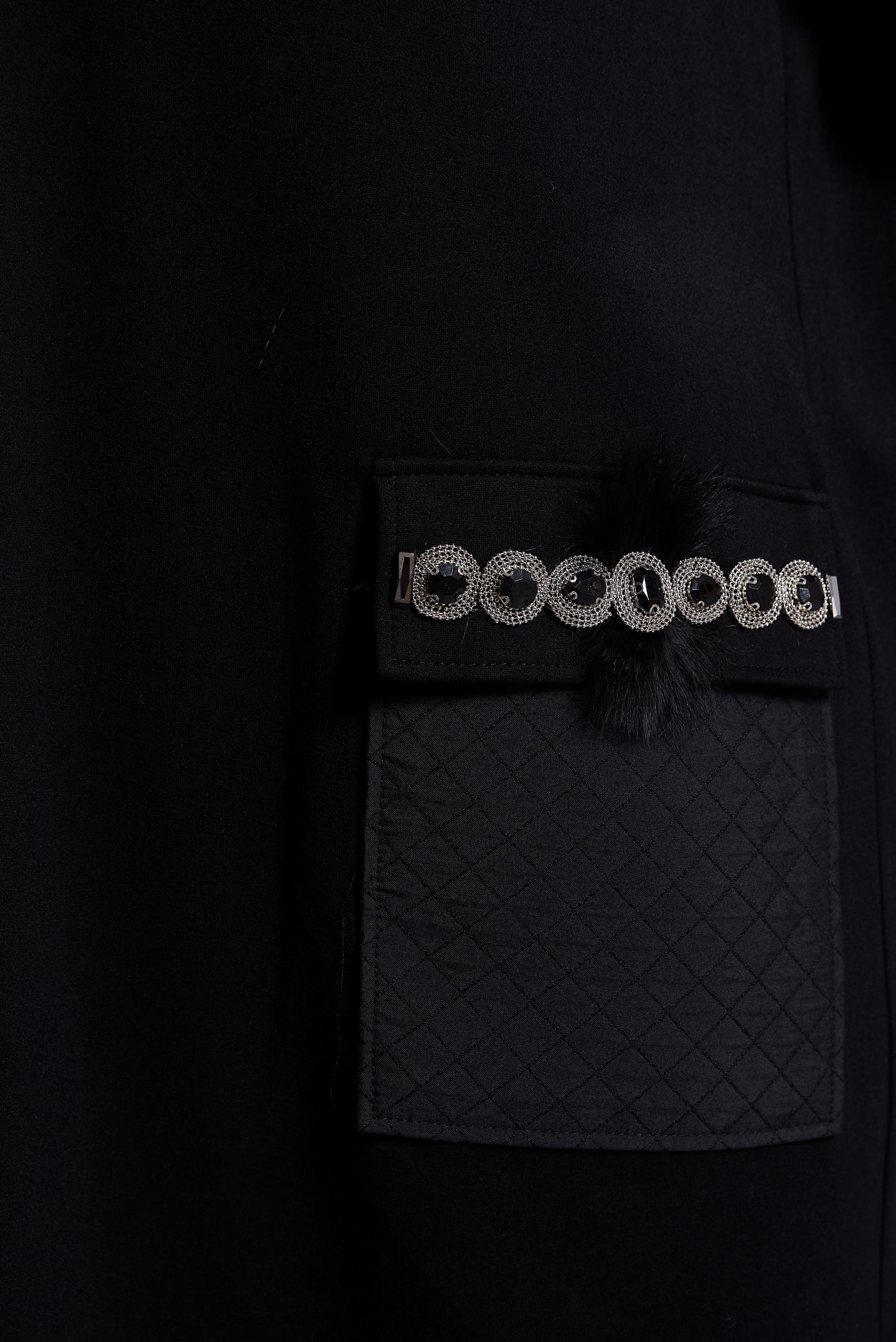 Vêtements hijab NOIR TUNIQUE DE SURVÊTEMENT AVEC BIJOU 45203