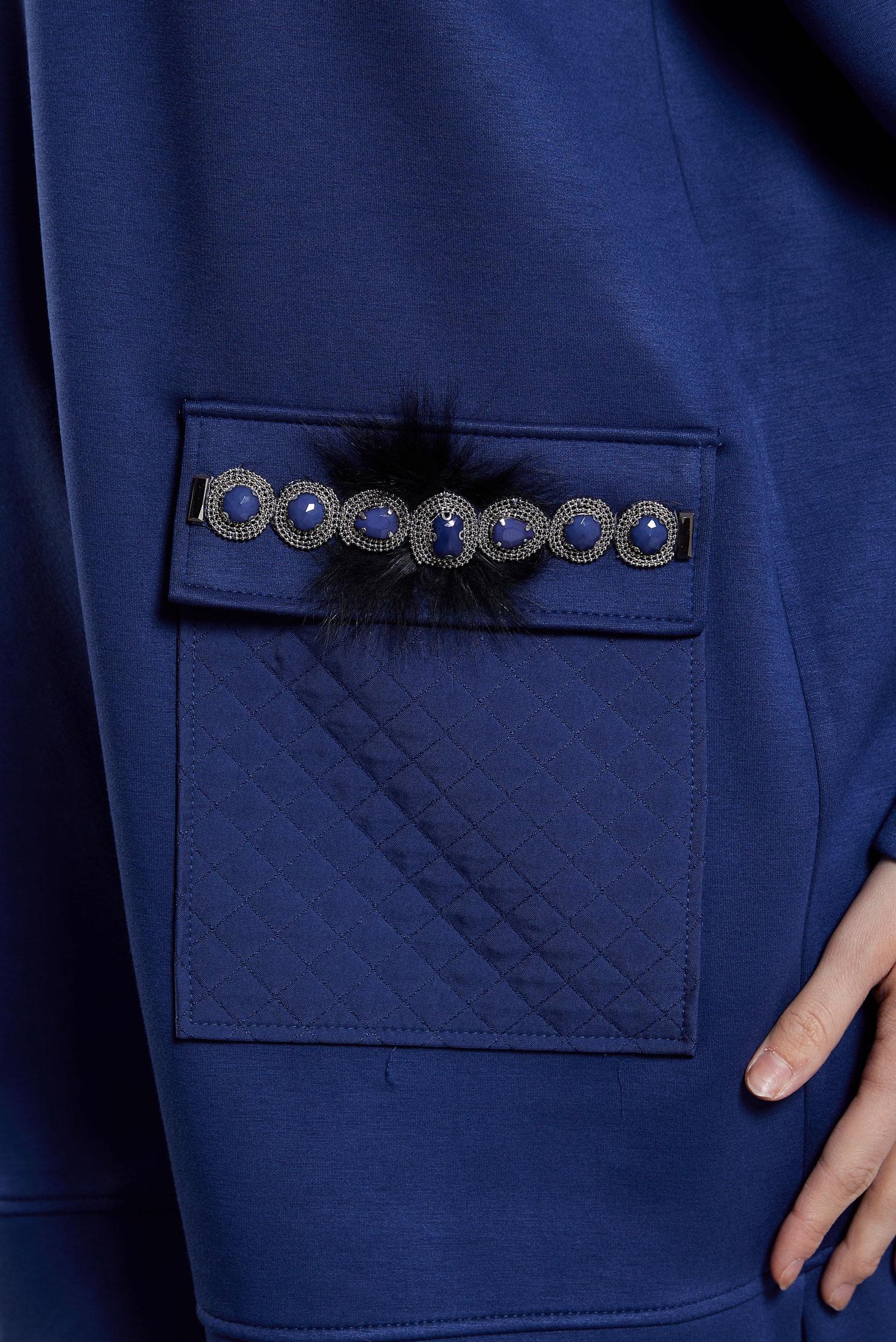 Vêtements hijab BLEU MARINE TUNIQUE DE SURVÊTEMENT AVEC BIJOU 45203