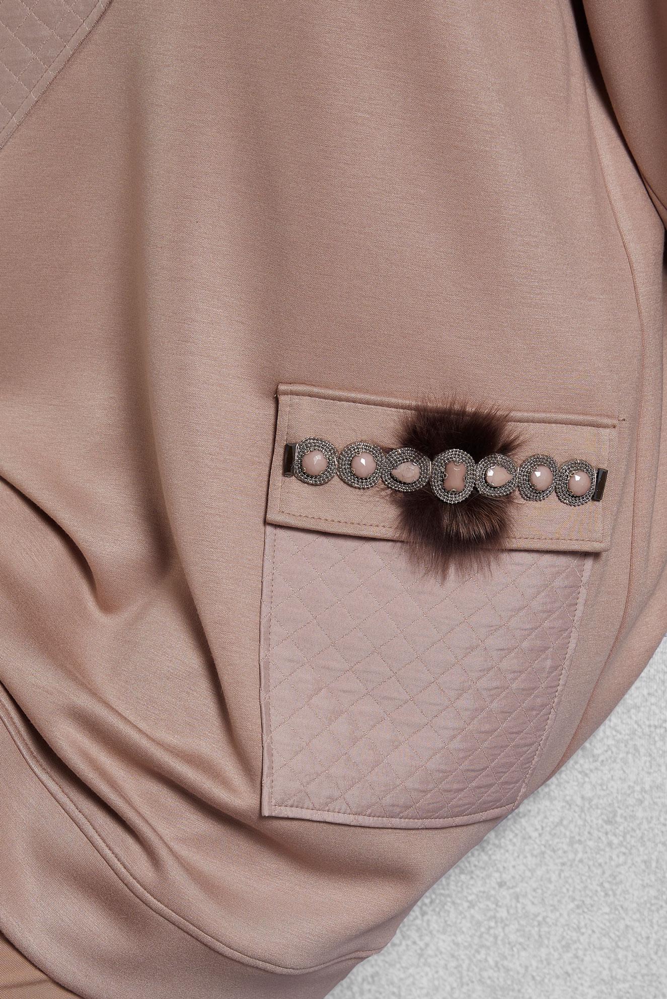 Vêtements hijab BRUN TUNIQUE DE SURVÊTEMENT AVEC BIJOU 45203