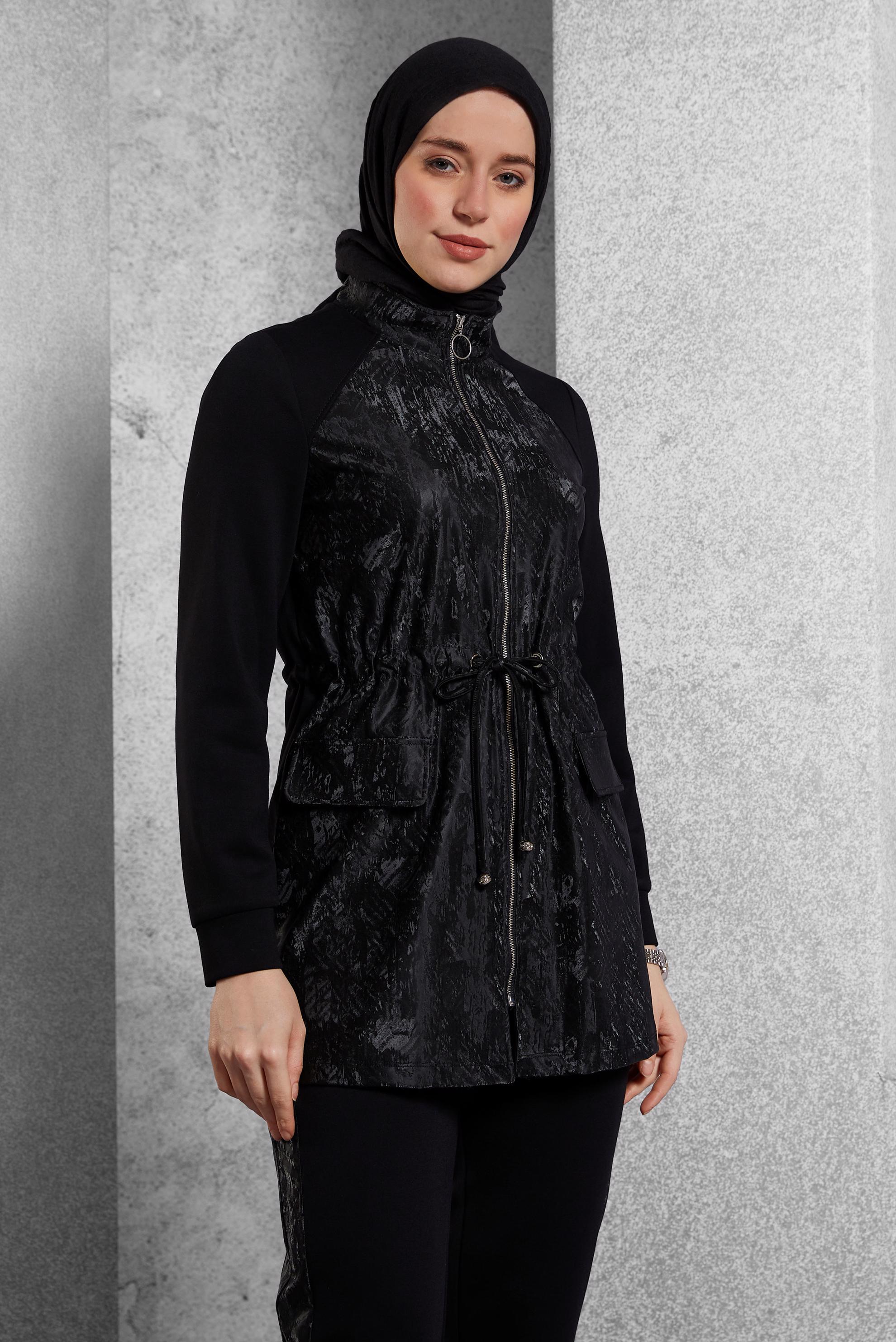Hijab clothing BLACK TRACKSUIT SET WITH PANTS 45204