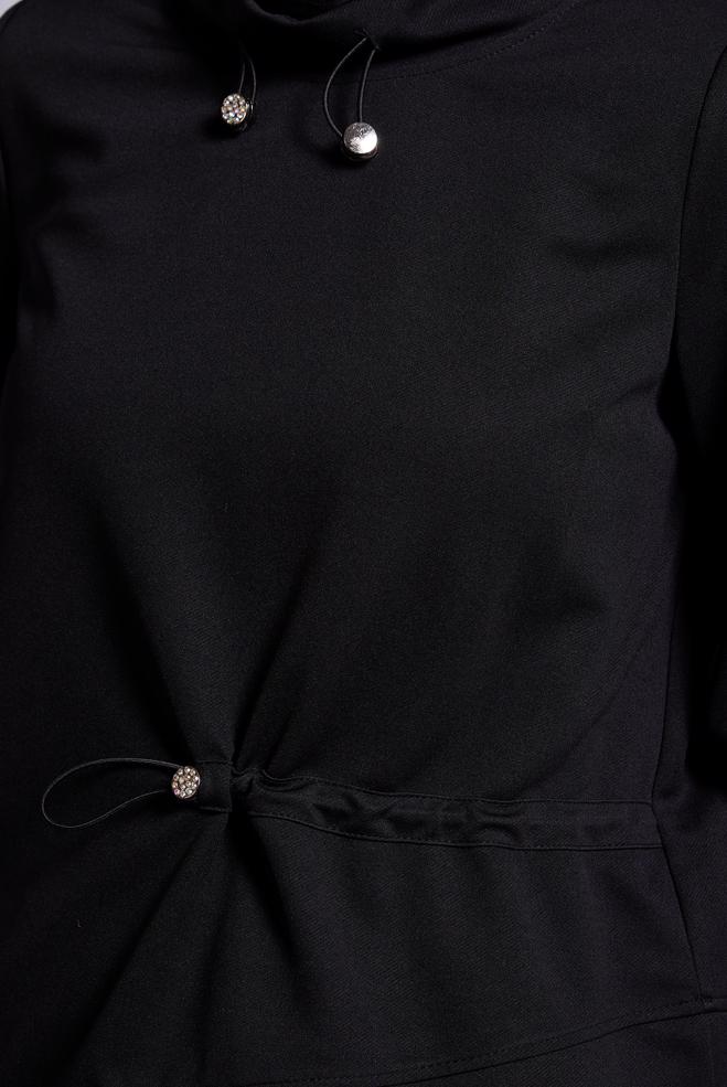 Tesettür giyim SİYAH ASİMETRİK KESİM EŞOFMAN TUNİK 45210 - ALVİNA