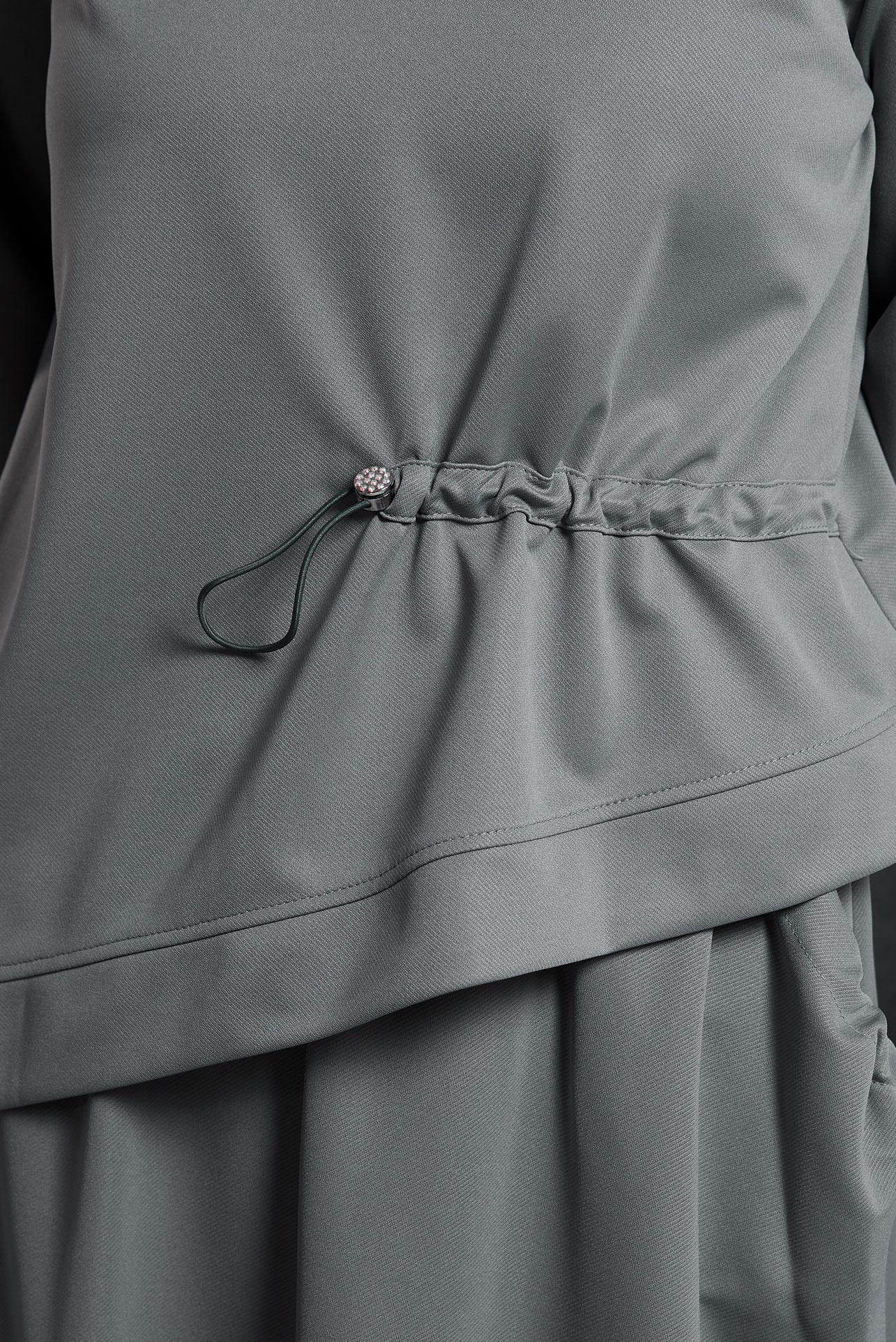 Vêtements hijab GRIS TUNIQUE DE SURVÊTEMENT COUPE ASYMÉTRIQUE 45210