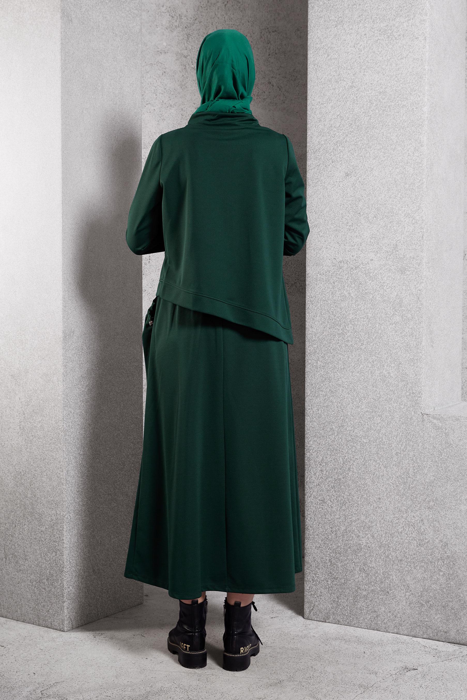 Vêtements hijab VERT TUNIQUE DE SURVÊTEMENT COUPE ASYMÉTRIQUE 45210