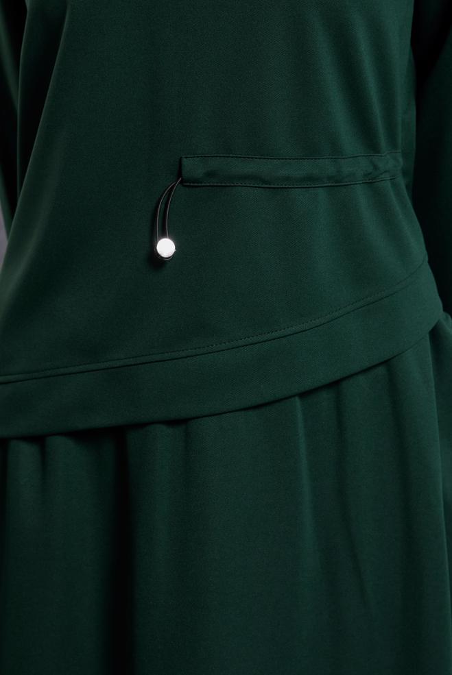 Tesettür giyim YEŞİL ASİMETRİK KESİM EŞOFMAN TUNİK 45210 - ALVİNA