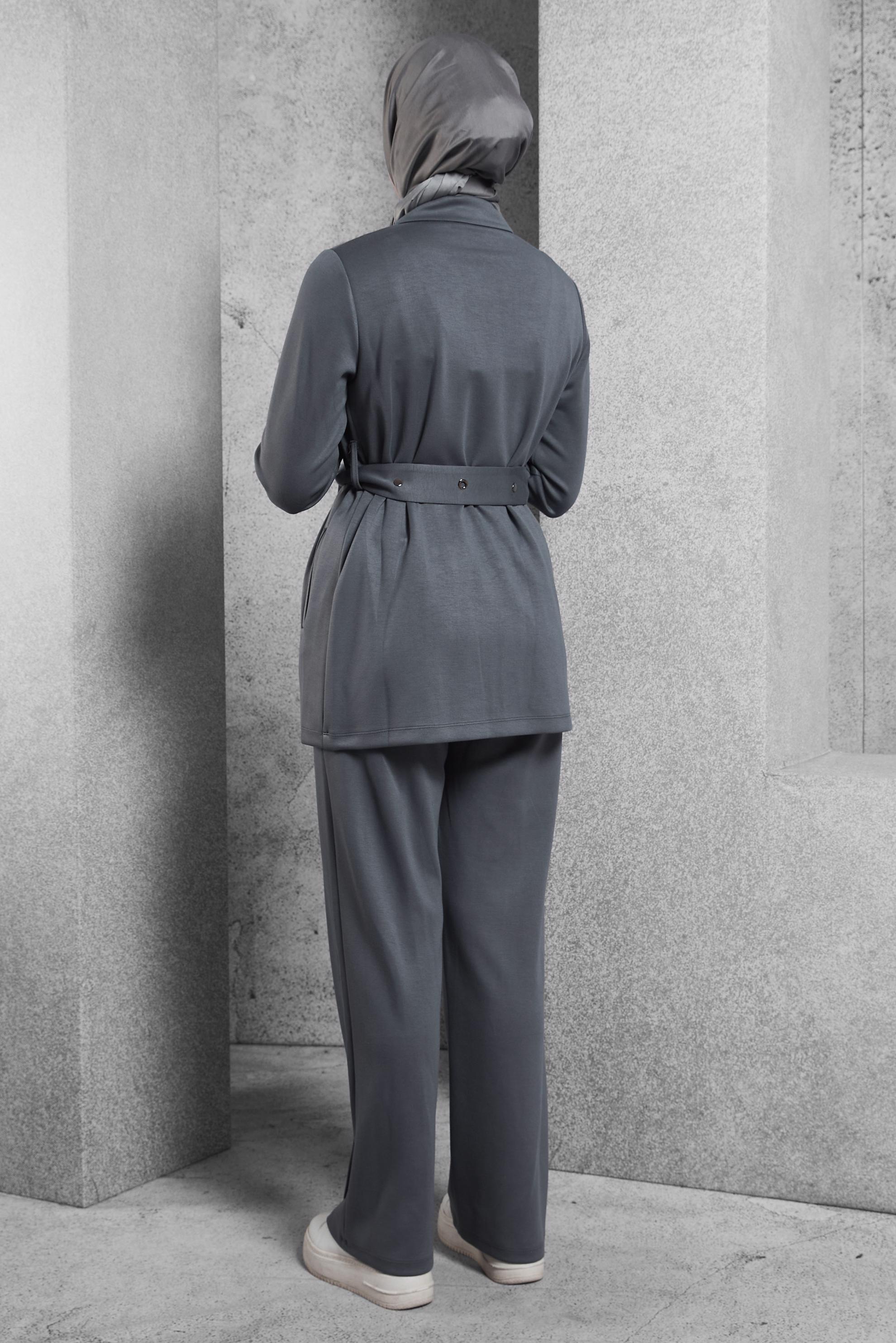Vêtements hijab GRIS ENSEMBLE SURVÊTEMENT AVEC PANTALON 45245