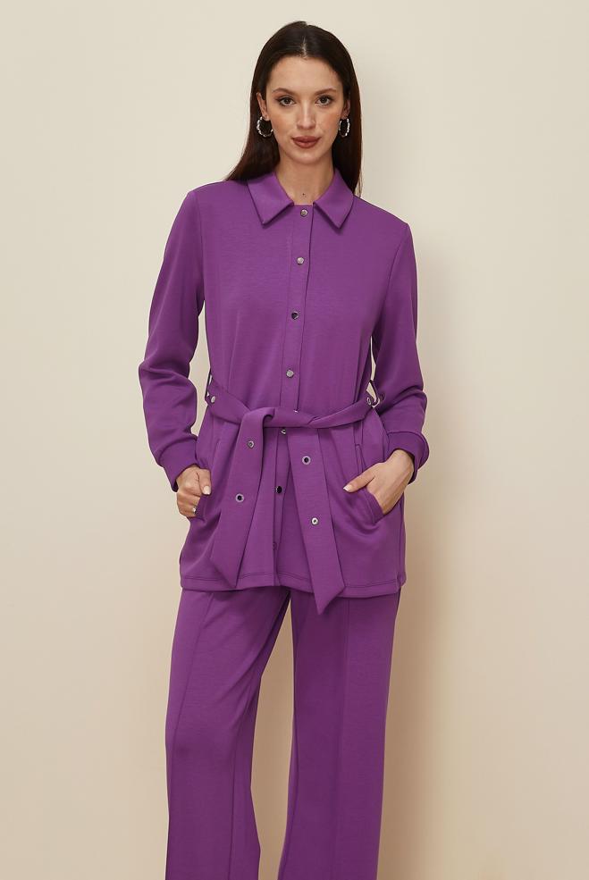 Tesettür giyim MOR PANTOLONLU EŞOFMAN TAKIM 45245 - ALVİNA