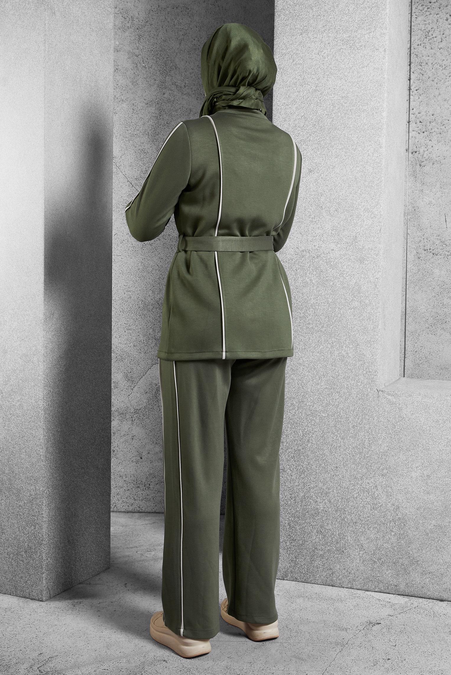 Vêtements hijab KAKI ENSEMBLE DE SURVÊTEMENT CEINTURE 45262