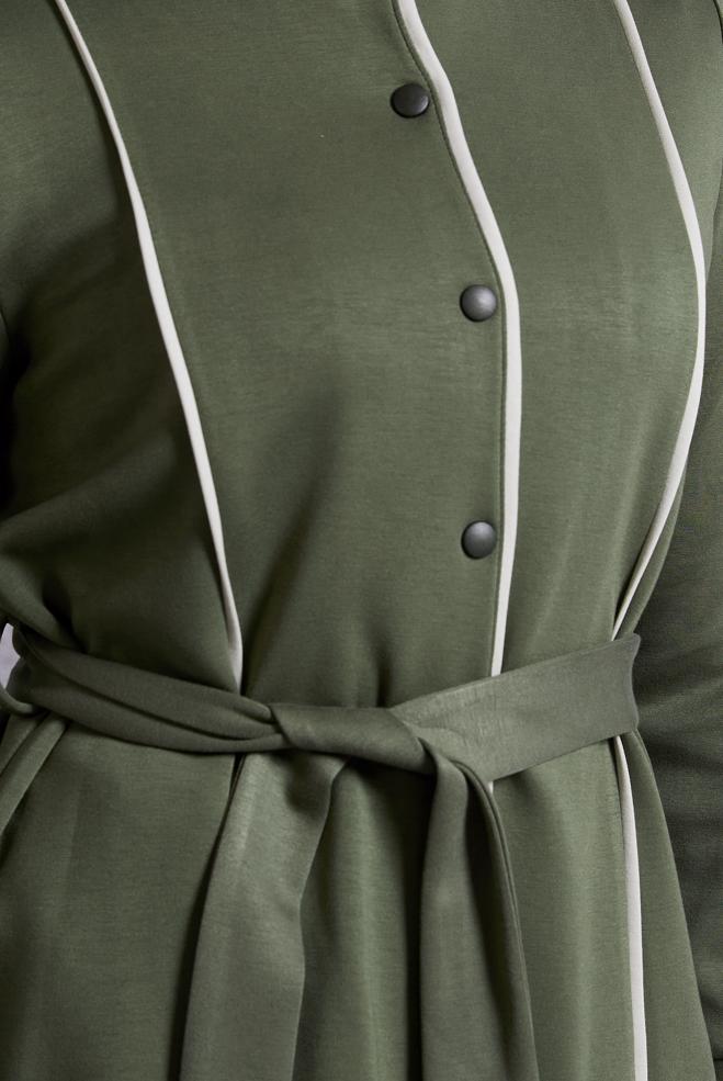 Vêtements hijab KAKI ENSEMBLE DE SURVÊTEMENT CEINTURE 45262 - ALVİNA