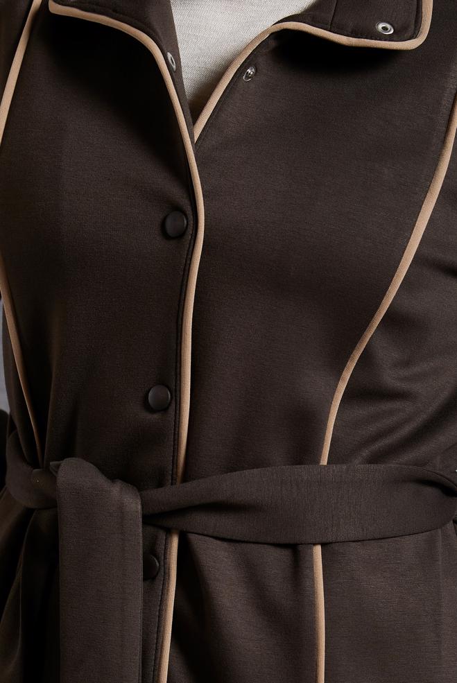 Vêtements hijab BRUN ENSEMBLE DE SURVÊTEMENT CEINTURE 45262 - ALVİNA
