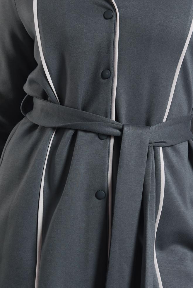 Vêtements hijab GRIS ENSEMBLE DE SURVÊTEMENT CEINTURE 45262 - ALVİNA