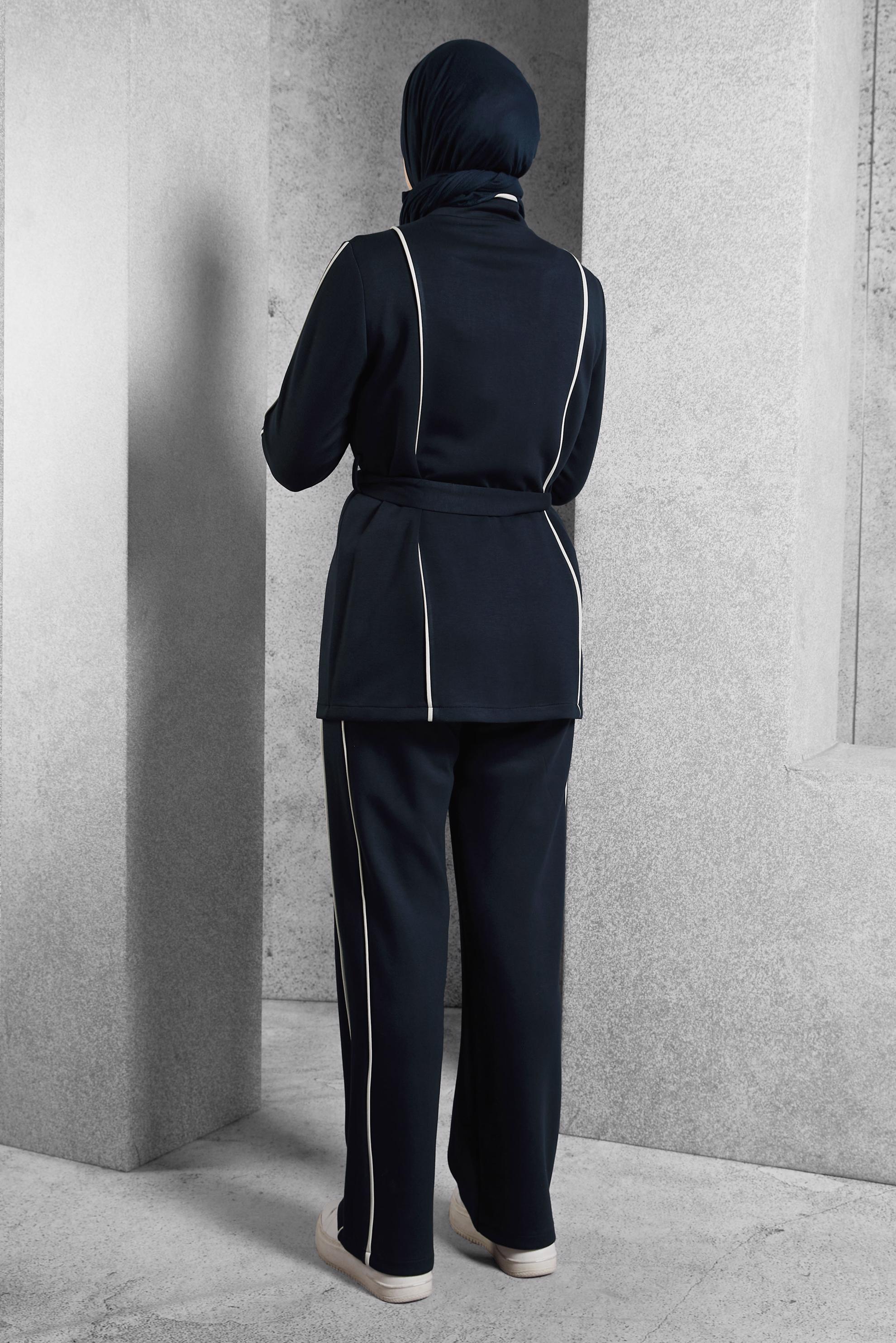 Vêtements hijab BLEU MARINE ENSEMBLE DE SURVÊTEMENT CEINTURE 45262