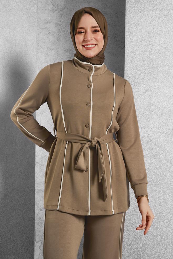 Vêtements hijab VISON ENSEMBLE DE SURVÊTEMENT CEINTURE 45262 - ALVİNA