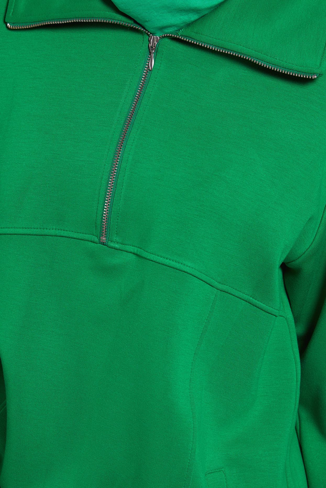 Tesettür giyim YEŞİL YAKASI FERMUARLI EŞOFMAN TUNİK 45264