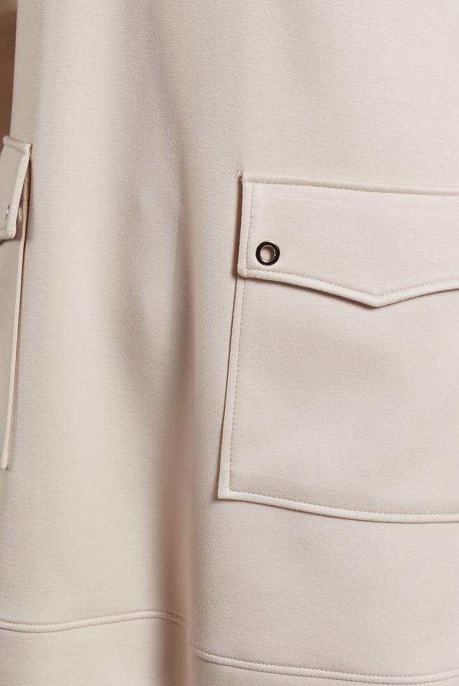 Vêtements hijab ÉCRUE TUNIQUE DE SURVÊTEMENT AVEC POCHE 45266 - ALVİNA