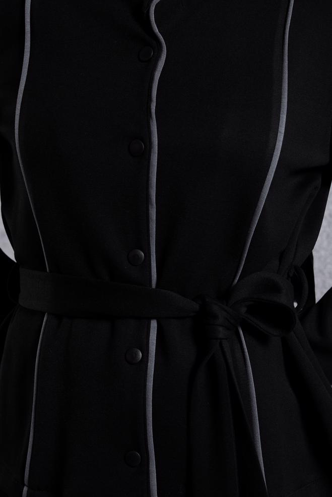 Vêtements hijab NOIR ENSEMBLE SURVÊTEMENT CEINTURE ET JUPE 45269 - ALVİNA