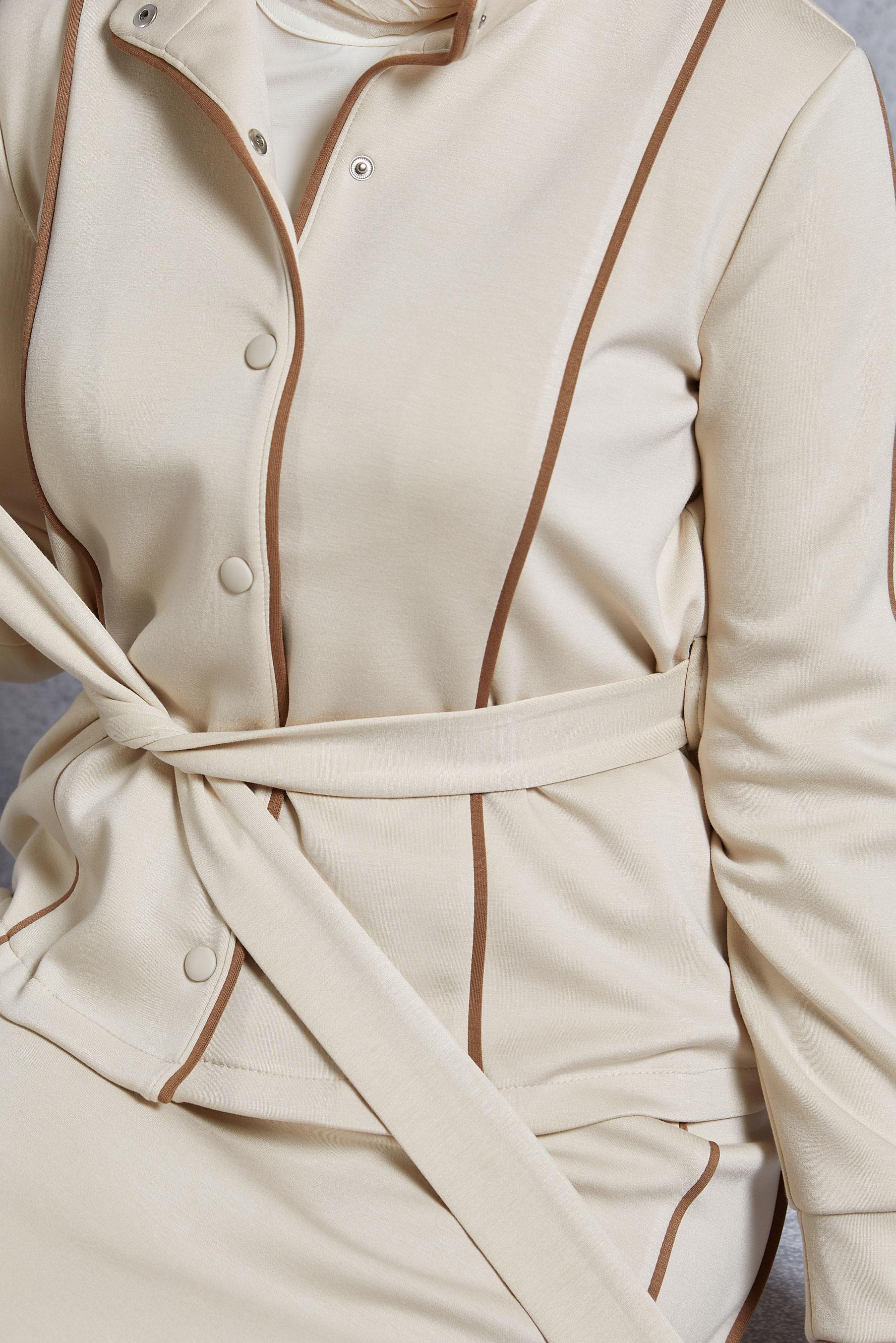 Tesettür giyim BEJ KUŞAKLI ETEKLİ EŞOFMAN TAKIM 45269