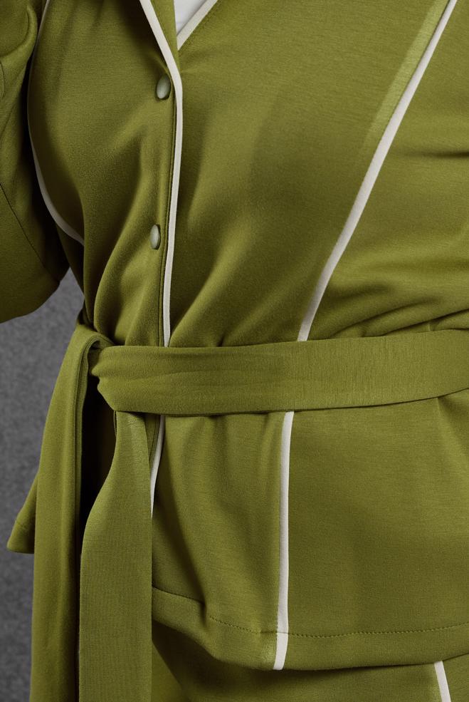 Vêtements hijab VERT ENSEMBLE SURVÊTEMENT CEINTURE ET JUPE 45269 - ALVİNA