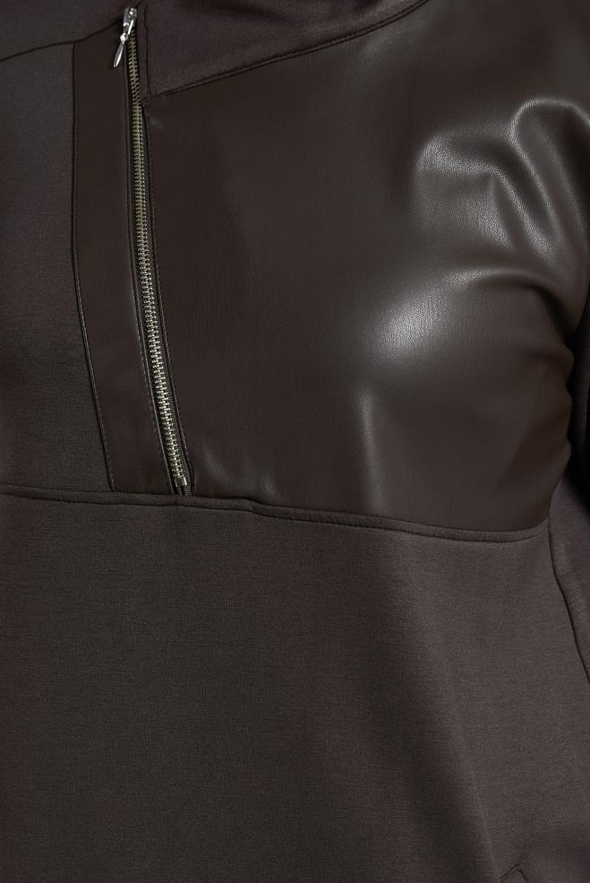 Hijab clothing BROWN TRACKSUIT SET WITH PANTS 45286 - ALVİNA