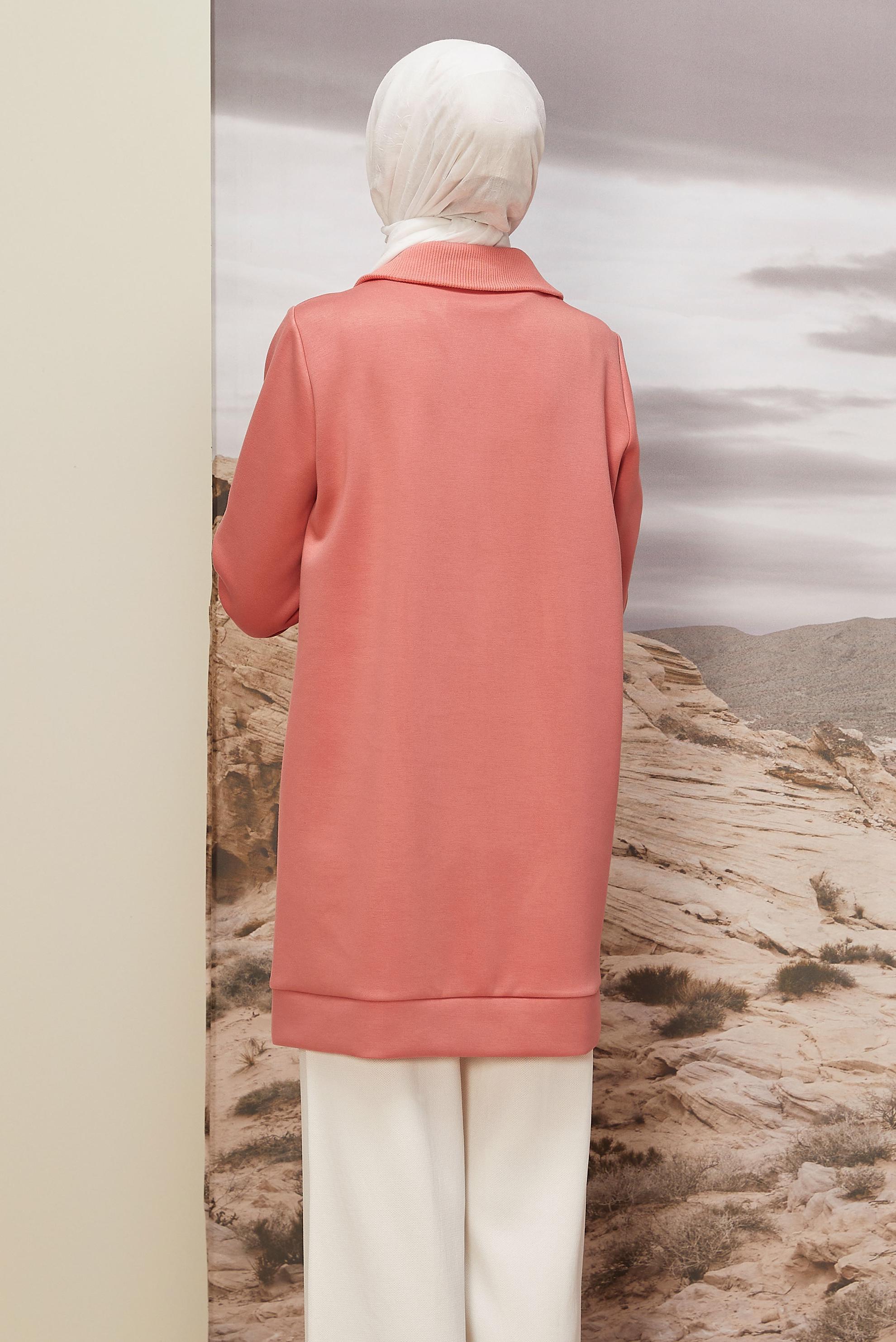 Hijab clothing POWDER ZIPPERED COLLAR TRACKSUIT TUNIC 45287