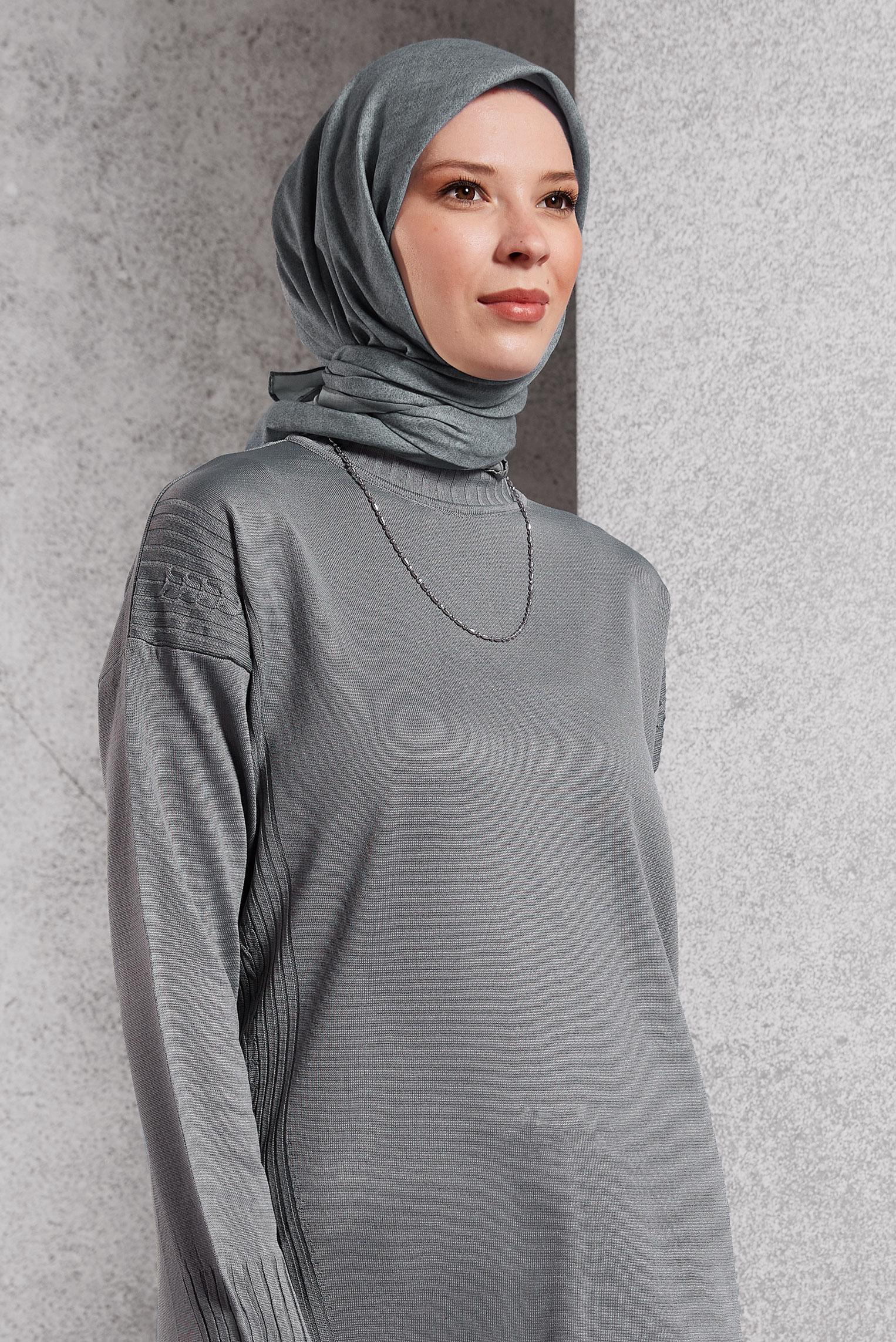 Tesettür giyim GRİ ALVİNA SOFT EŞARP 8500