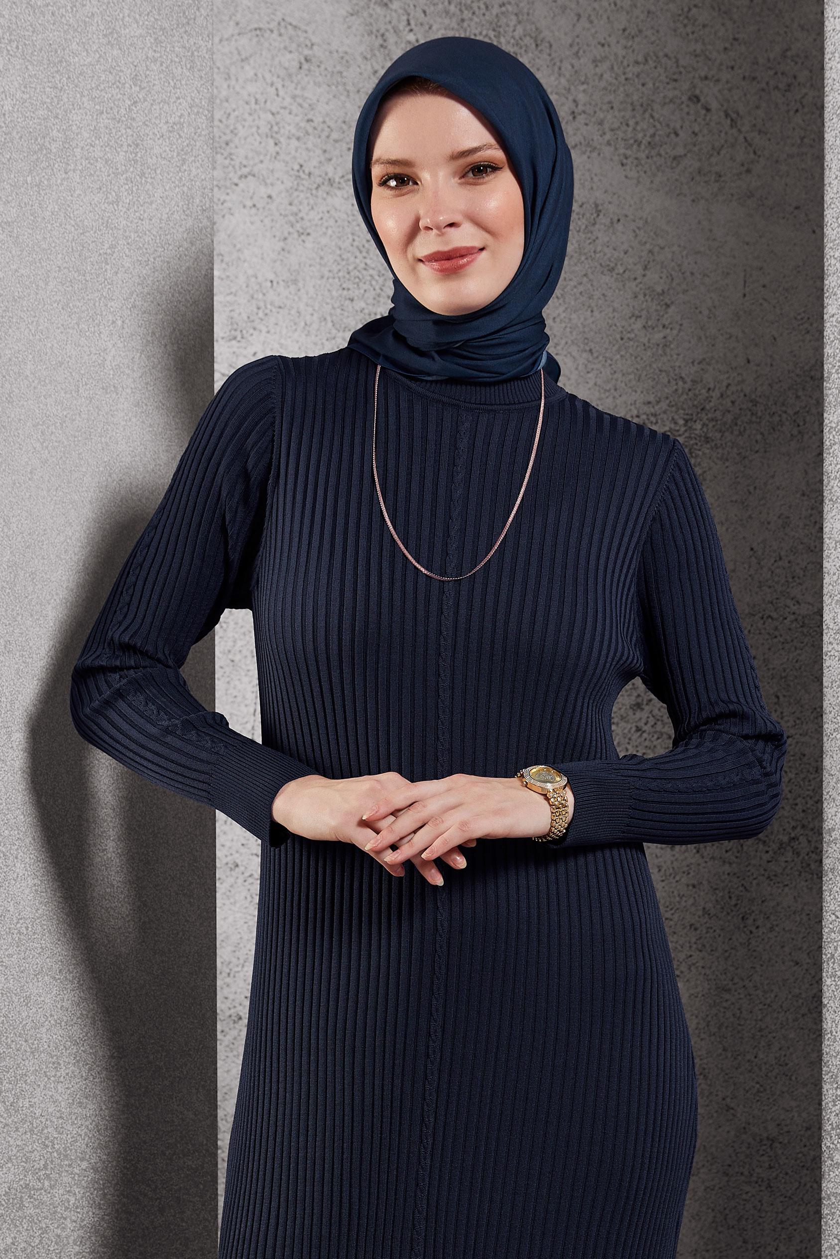 Tesettür giyim LACİVERT ALVİNA SOFT EŞARP 8500