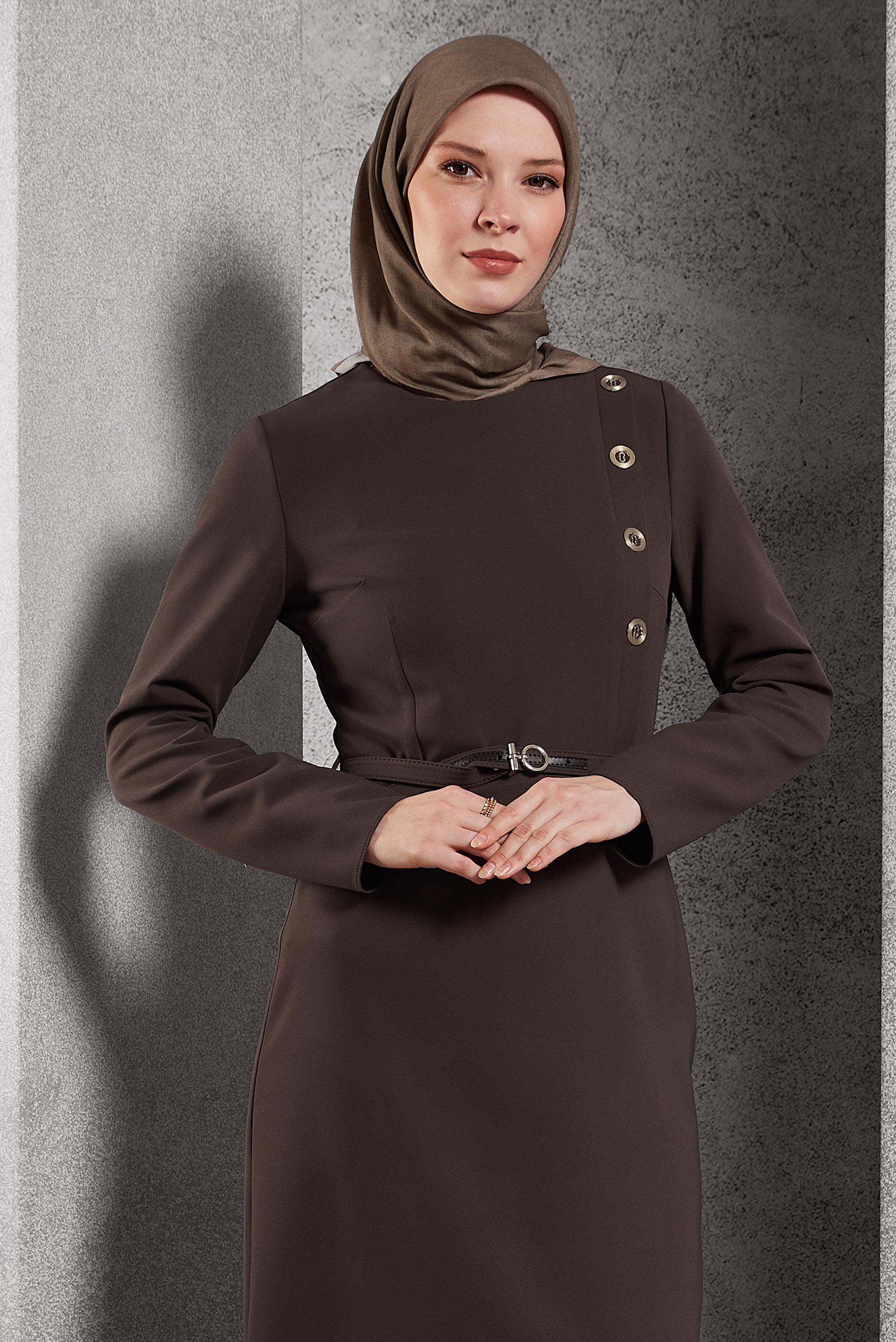 Tesettür giyim VİZON ALVİNA SOFT EŞARP 8500