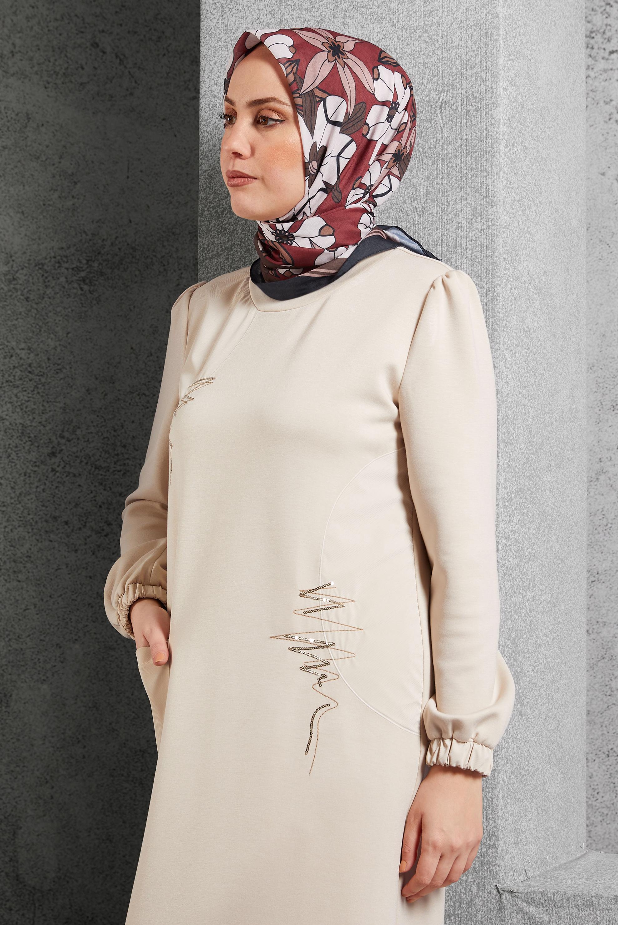 Tesettür giyim BORDO ALVİNA DESENLİ EŞARP 8505