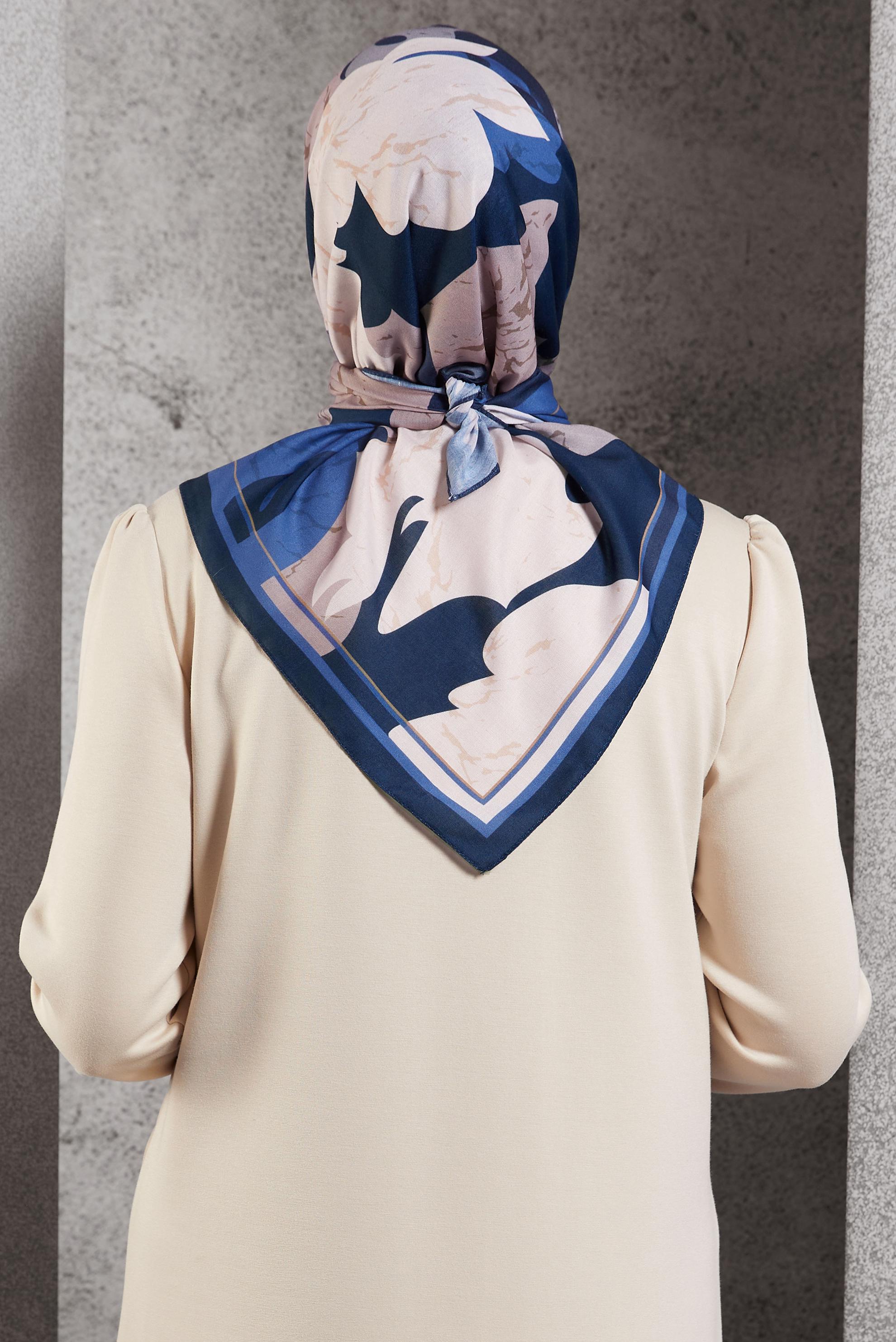 Tesettür giyim MOR  ALVİNA DESENLİ EŞARP 8506