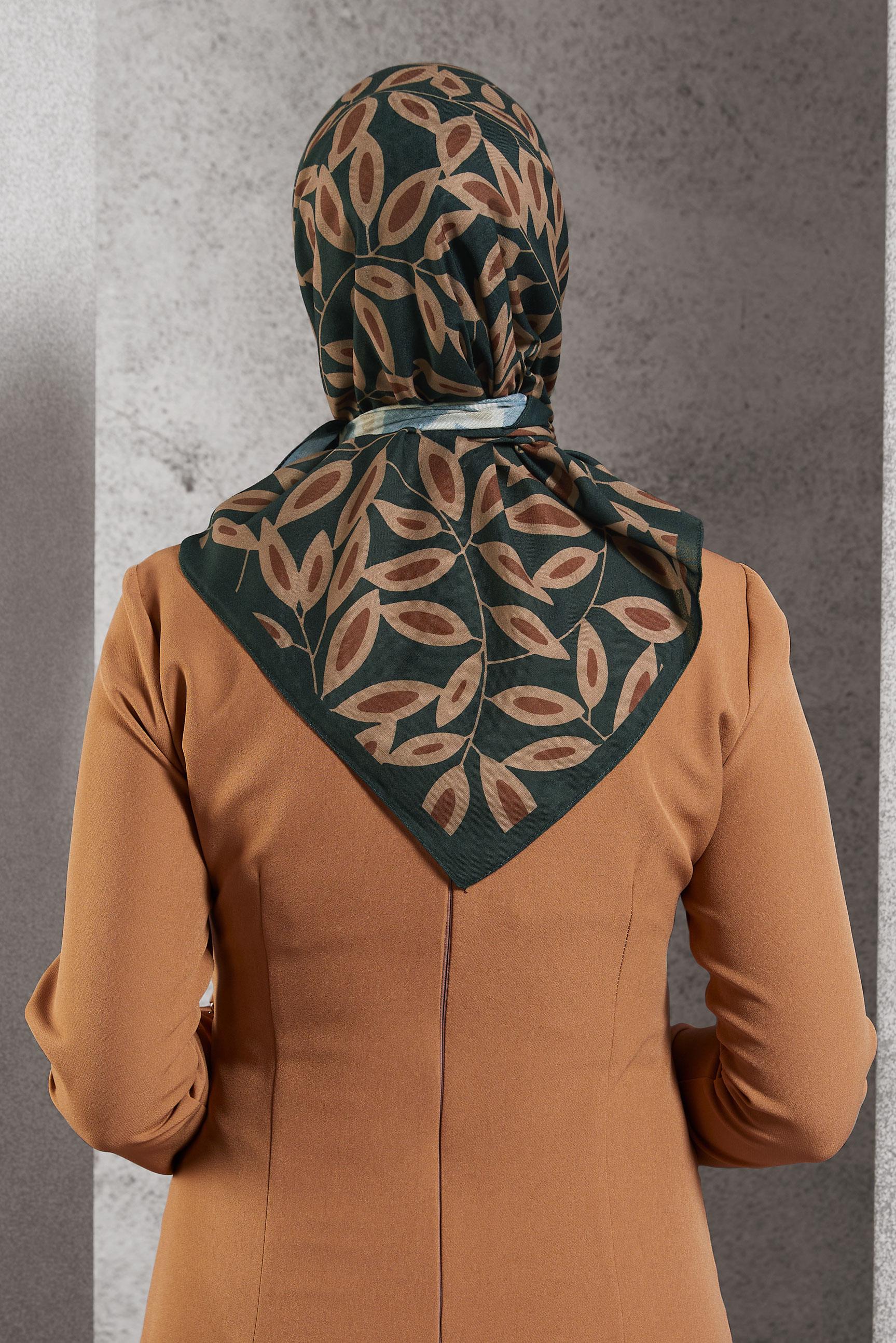 Tesettür giyim SİYAH ALVİNA DESENLİ EŞARP 8508