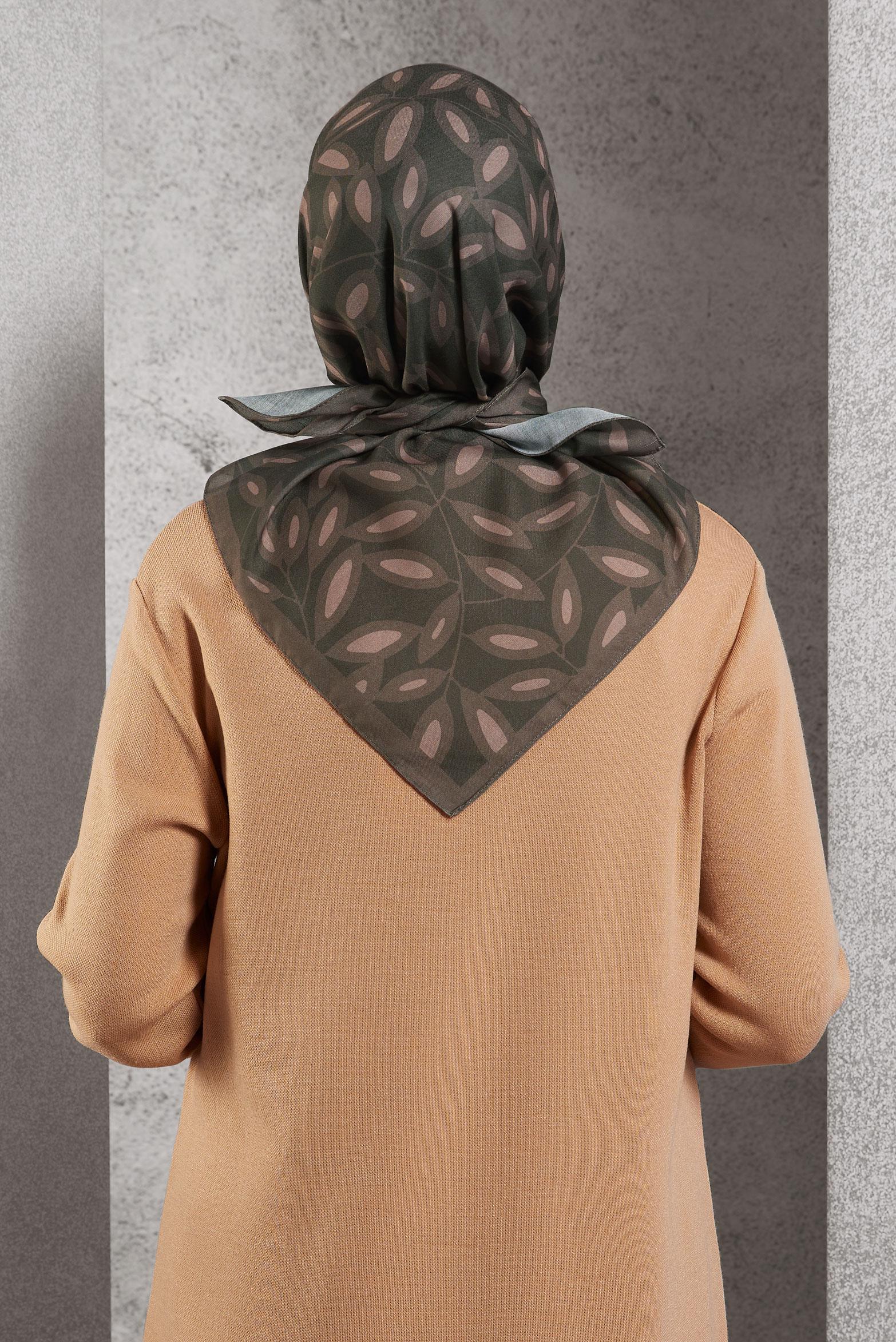 Tesettür giyim GRİ ALVİNA DESENLİ EŞARP 8508