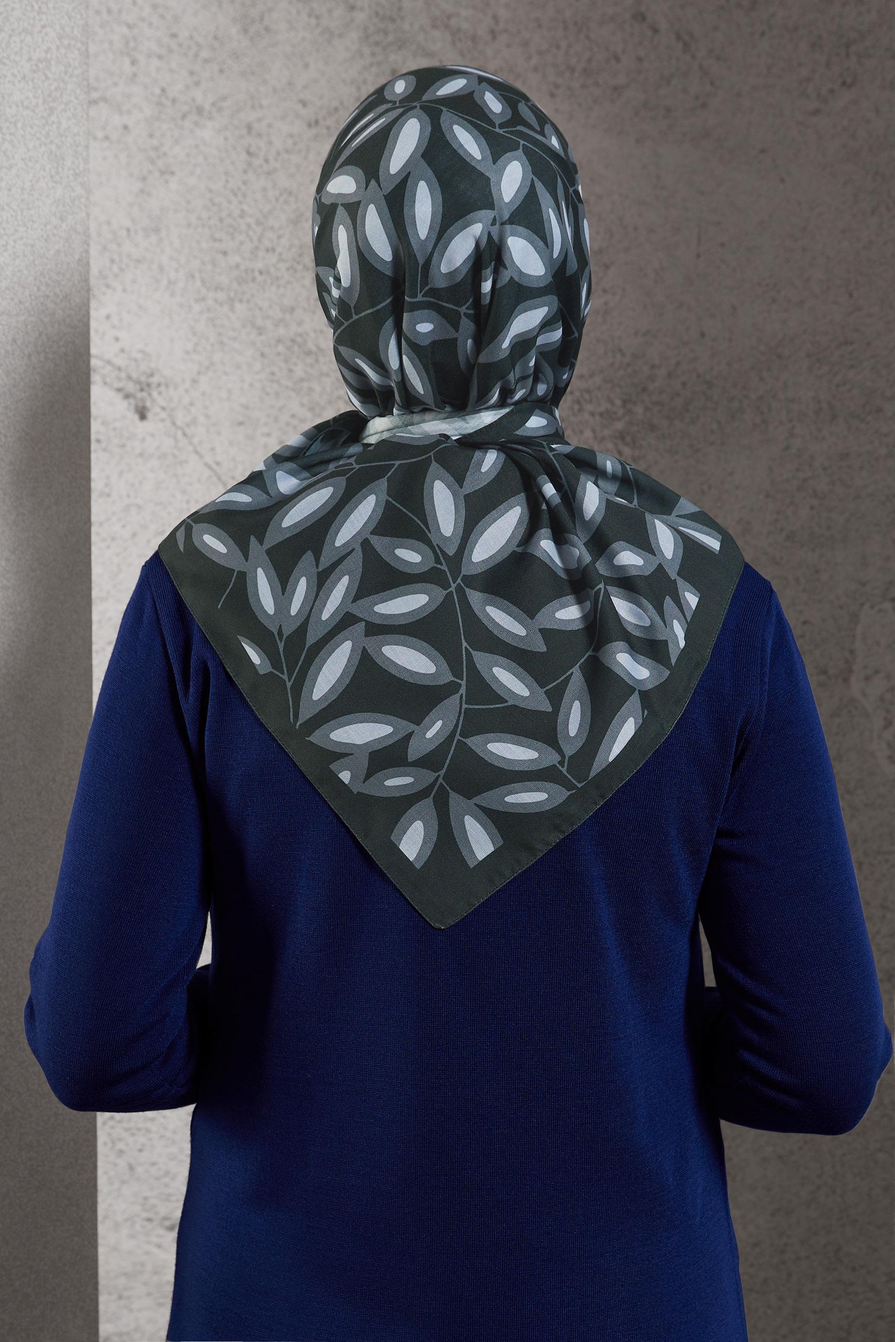 Tesettür giyim GRİ ALVİNA DESENLİ EŞARP 8508