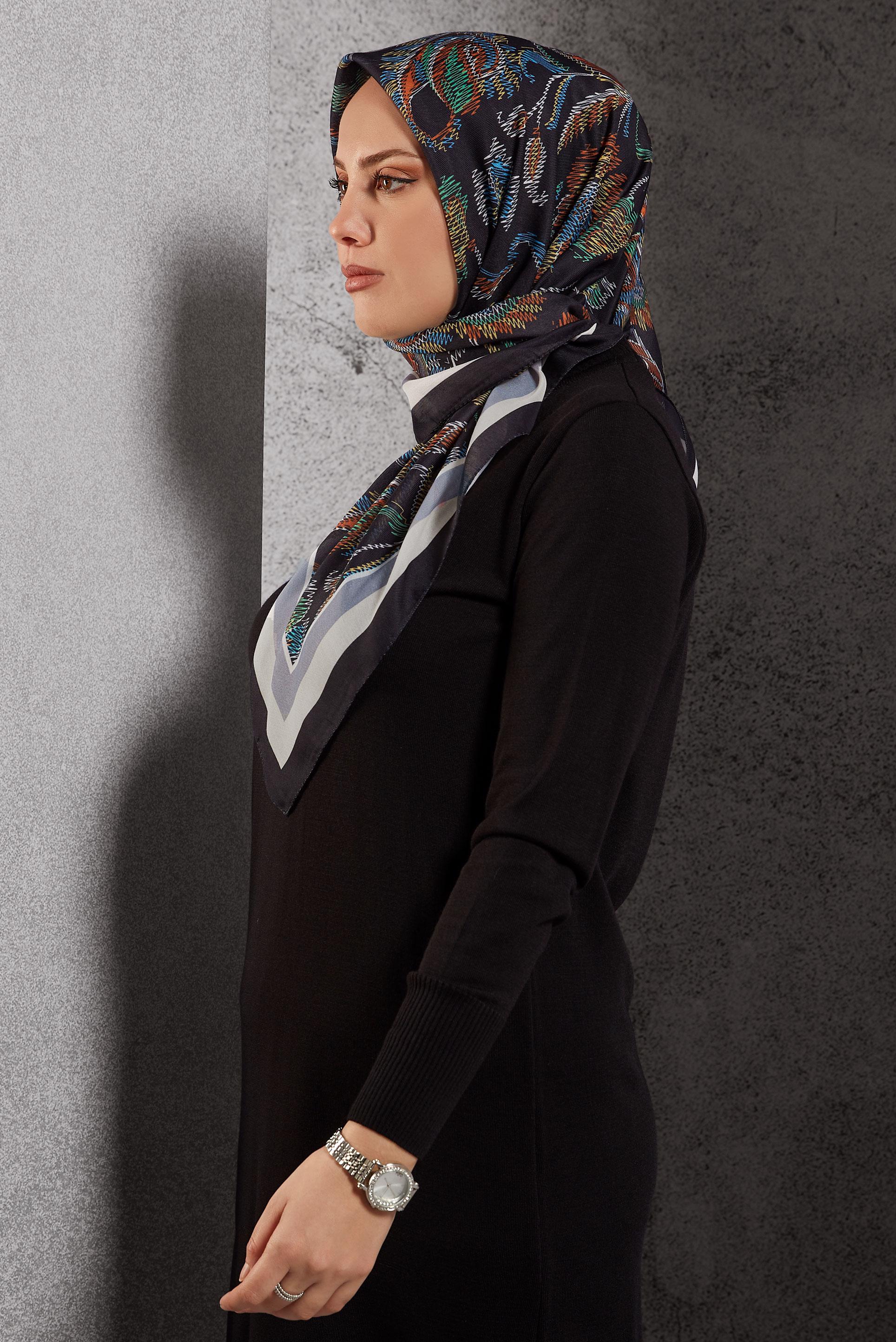 Tesettür giyim SİYAH ALVİNA SOFT EŞARP 8514