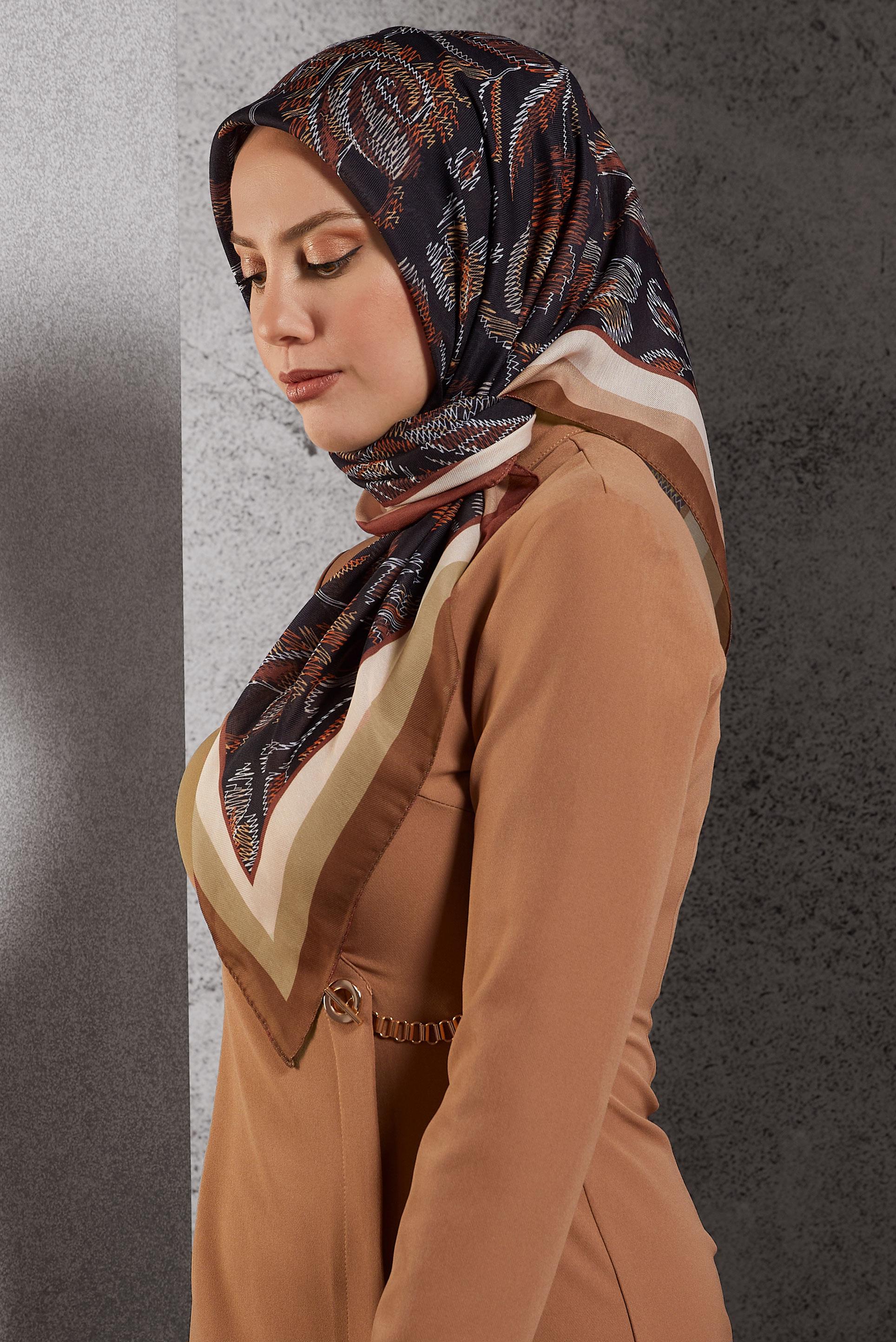 Tesettür giyim KAHVE ALVİNA SOFT EŞARP 8514