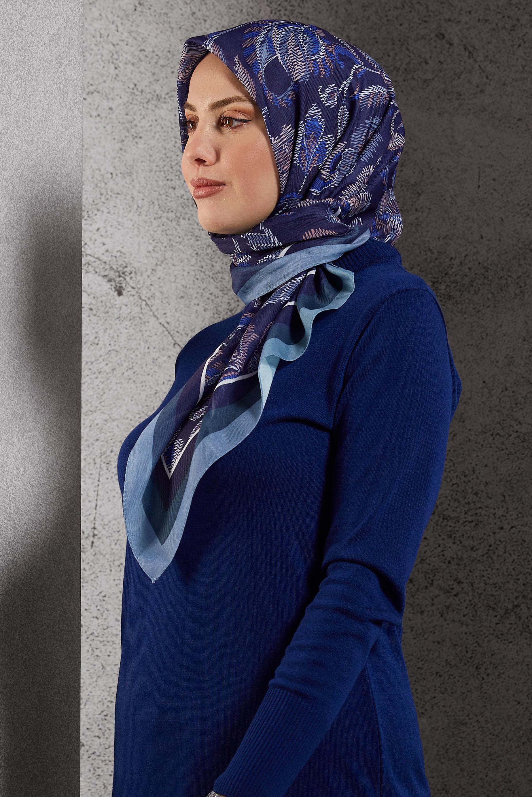 Tesettür giyim LACİVERT ALVİNA SOFT EŞARP 8514