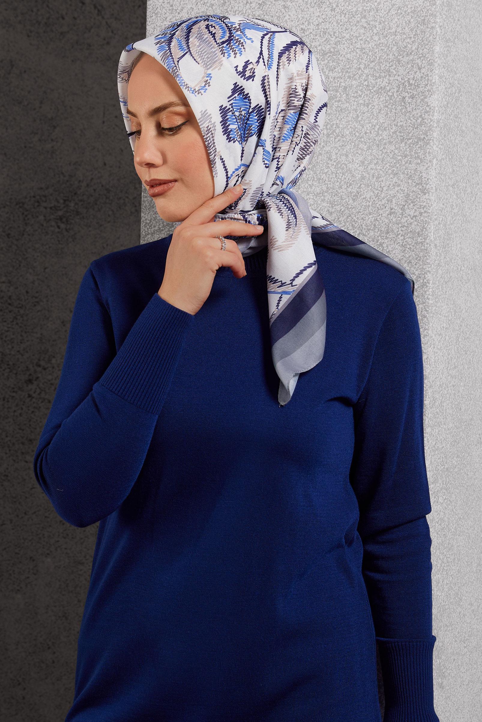 Tesettür giyim LACİVERT ALVİNA SOFT EŞARP 8514