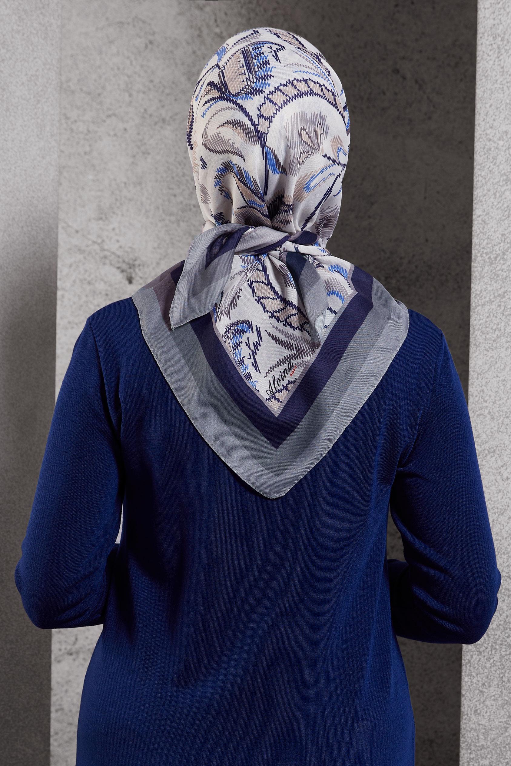 Tesettür giyim LACİVERT ALVİNA SOFT EŞARP 8514