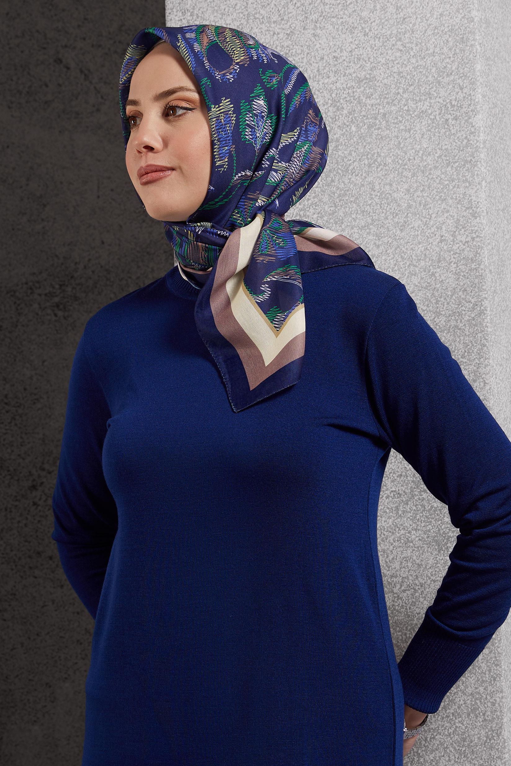 Tesettür giyim LACİVERT ALVİNA SOFT EŞARP 8514