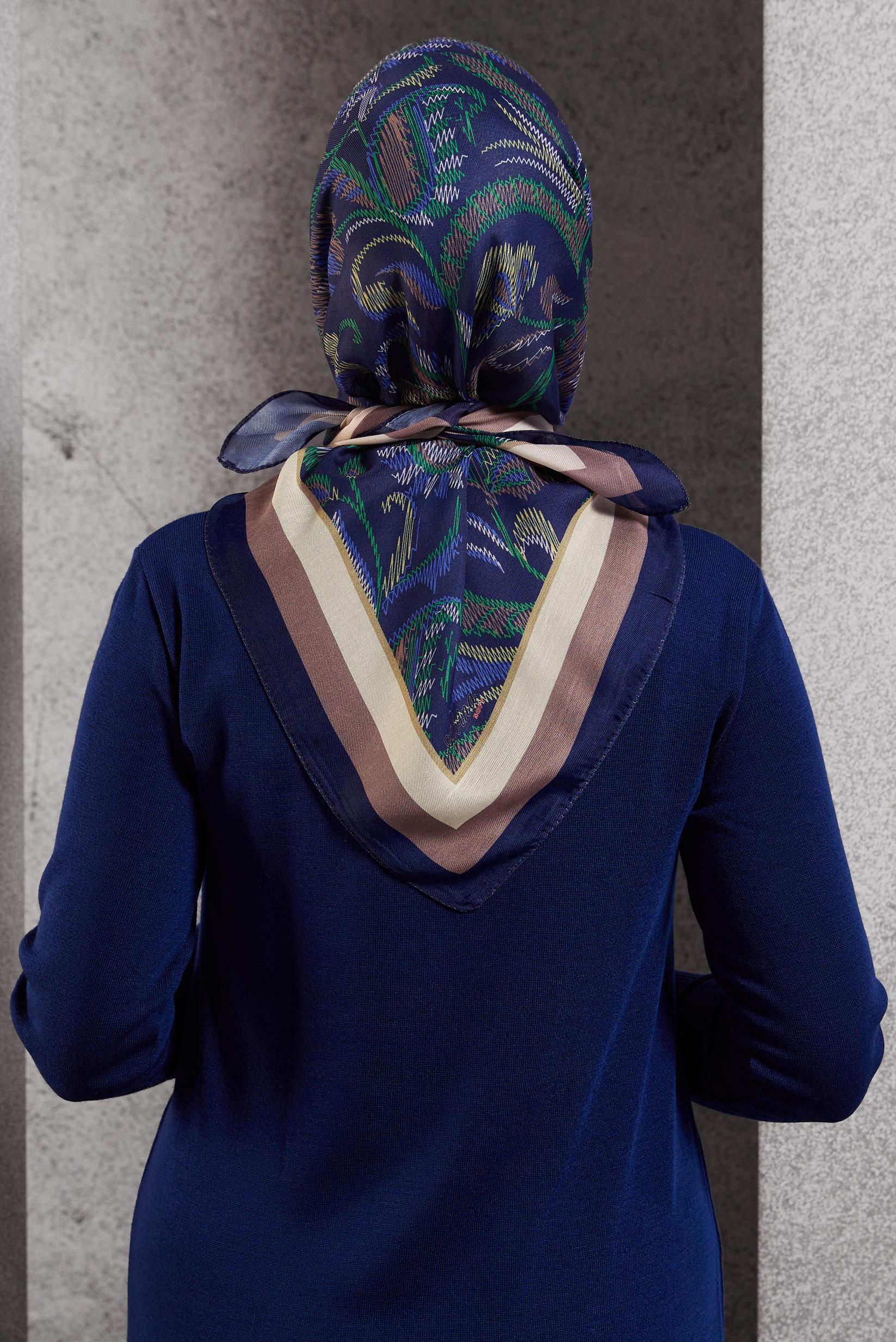 Tesettür giyim LACİVERT ALVİNA SOFT EŞARP 8514