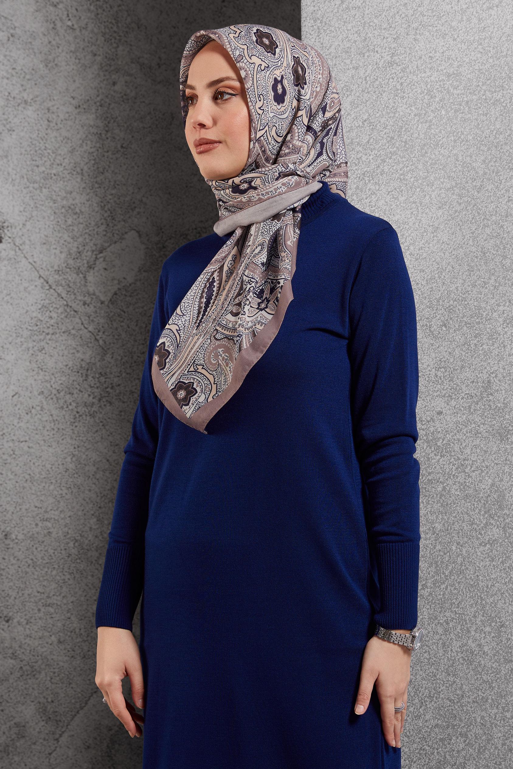 Tesettür giyim PUDRA ALVİNA DESENLİ EŞARP 8516