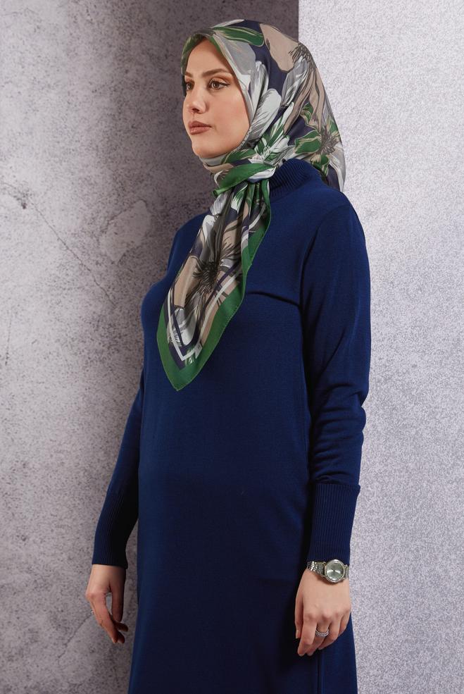 Hijab clothing GREEN ALVINA PATTERNED SCARF 8517 - ALVİNA