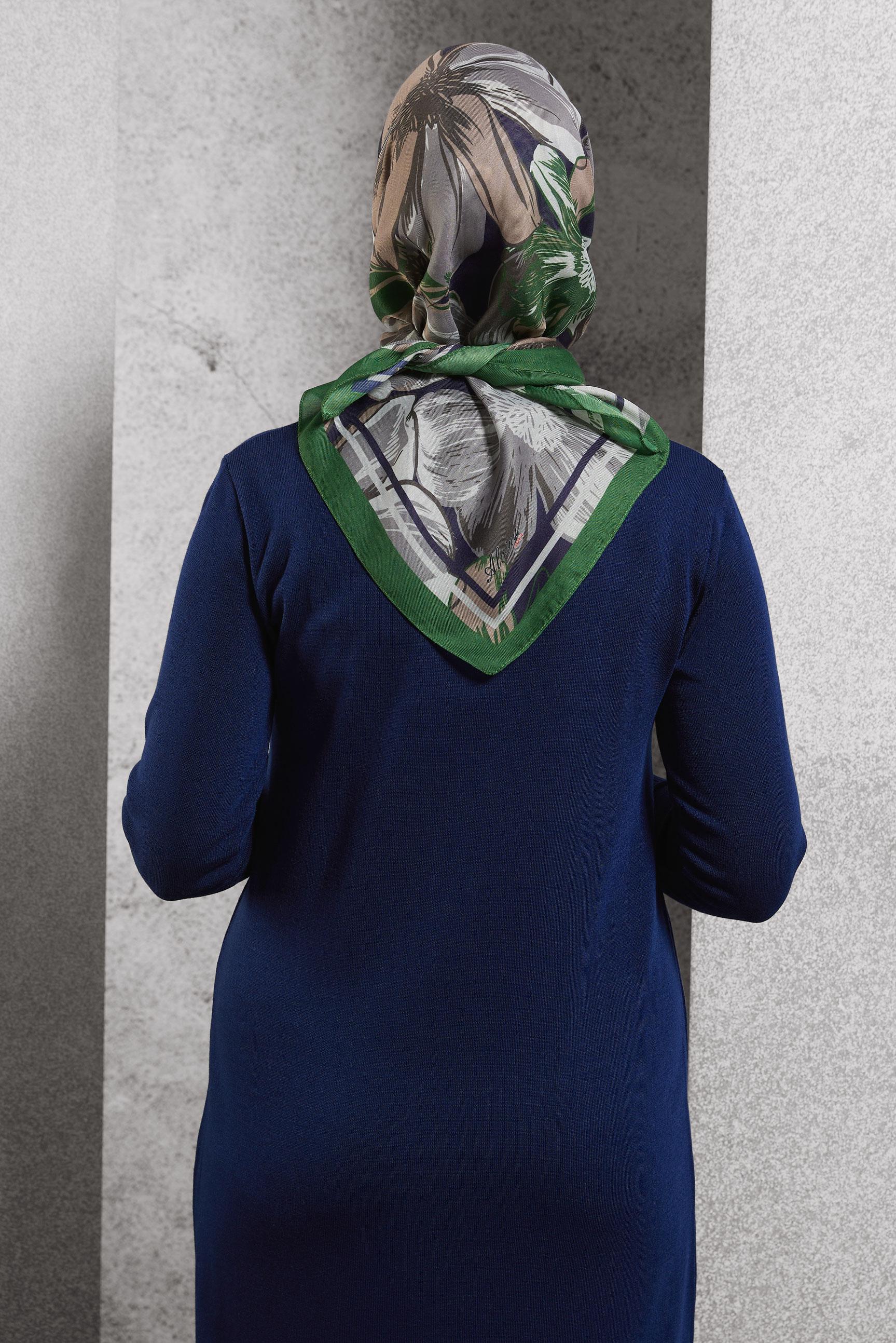 Hijab clothing GREEN ALVINA PATTERNED SCARF 8517