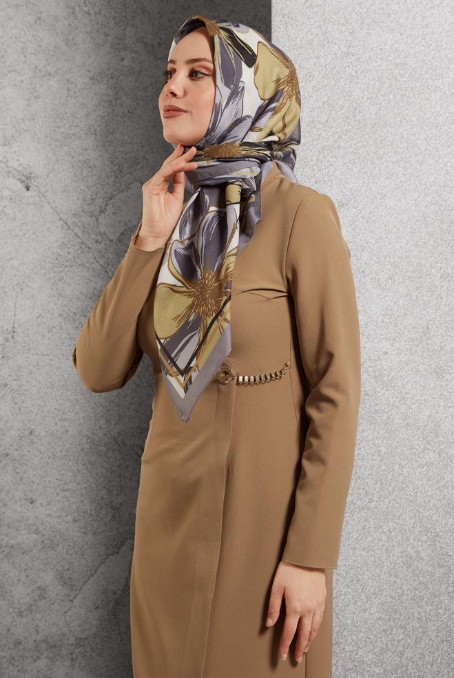 Hijab clothing SILVER ALVINA PATTERNED SCARF 8517 - ALVİNA