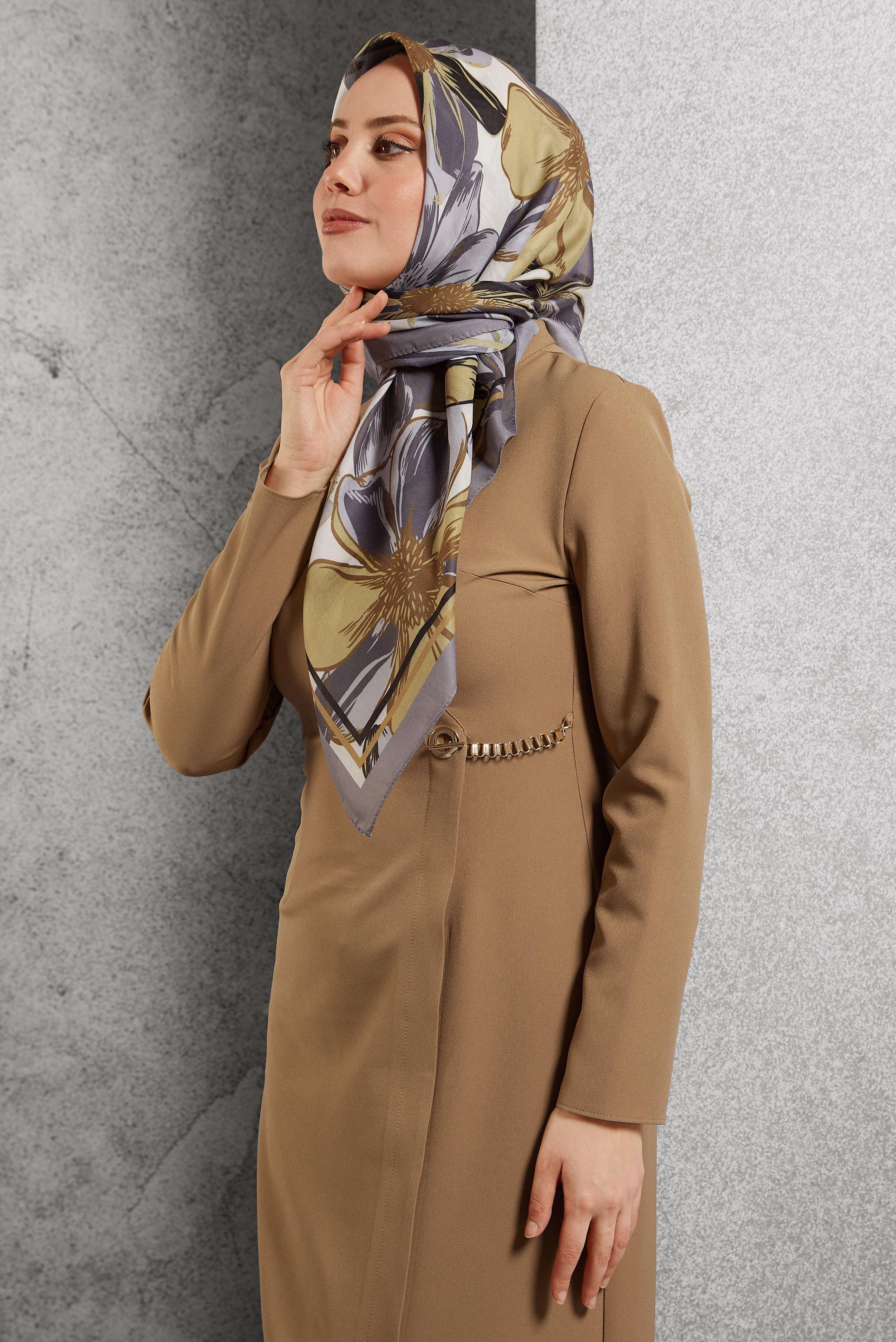 Hijab clothing SILVER ALVINA PATTERNED SCARF 8517
